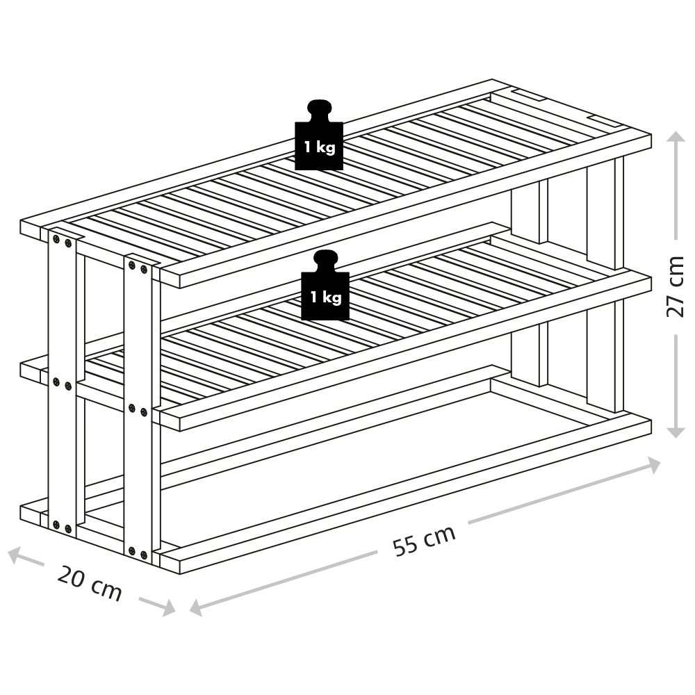 KESPER® Ablageregal »Küchenregal« 1 Stk. tlg. aus 100% FSC®-zertifiziertem Holz