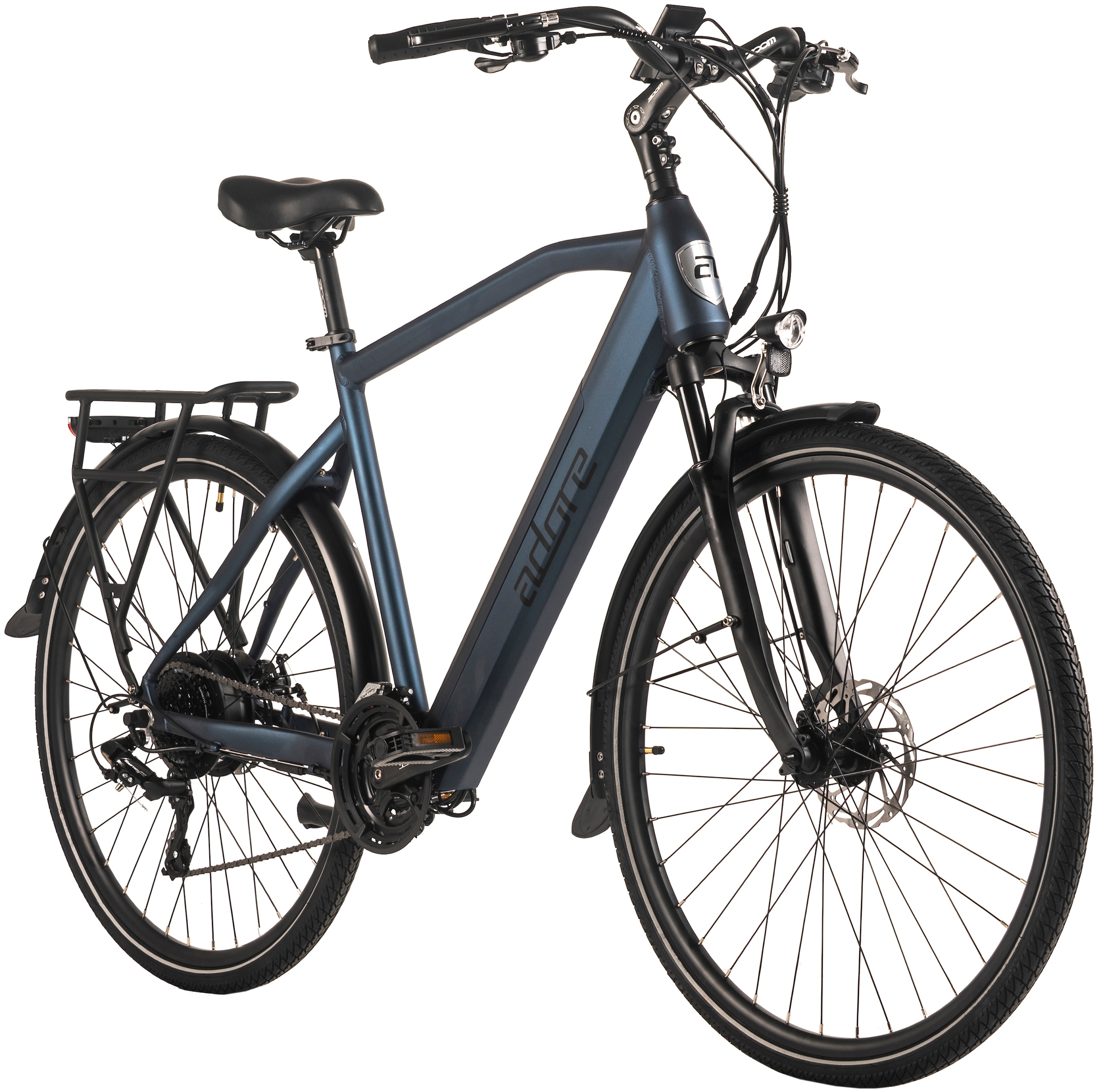 Adore E-Bike »28" Alu Trekking E-Bike ATR-190 Heckmotor 50NM / 15Ah Dunkelblau matt«, 24 Gang, Shimano, Tourney, Heckmotor 250 W