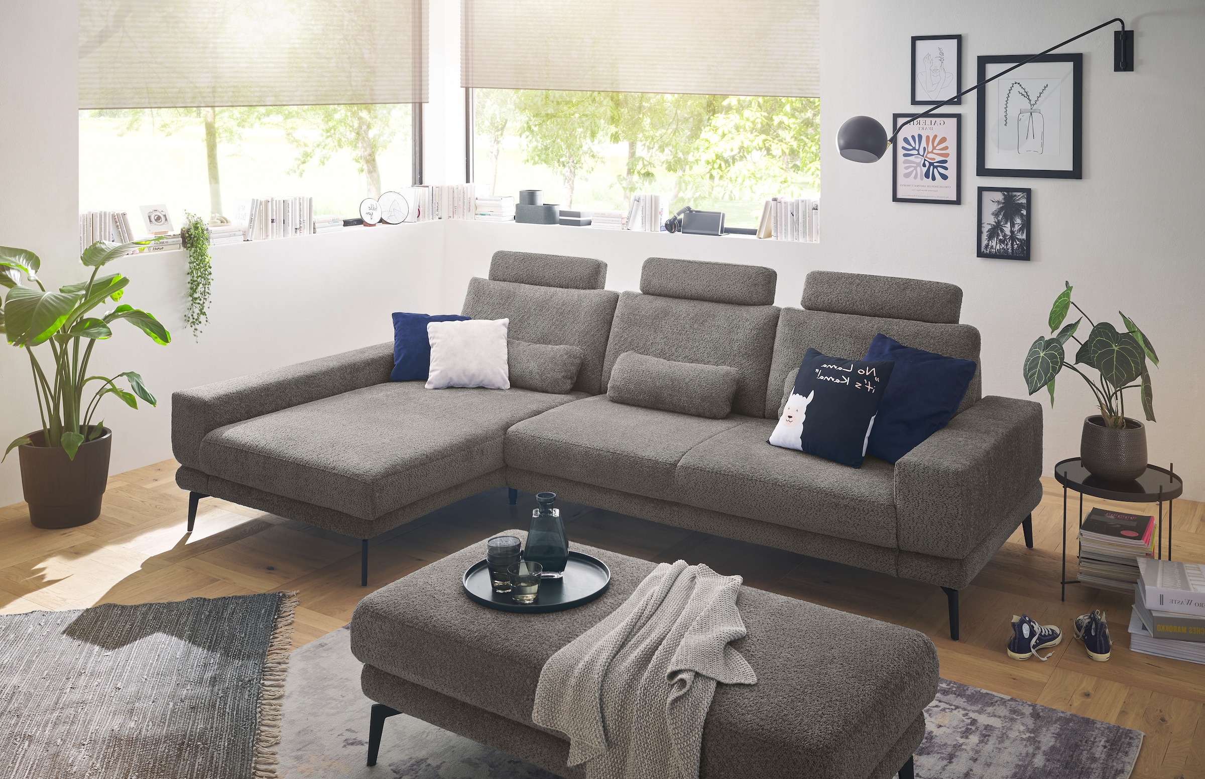 Ecksofa »SO 3600«, mit Funktion, Kopfstützen und Nierenkissen, Breite 293 x Tiefe 180 cm