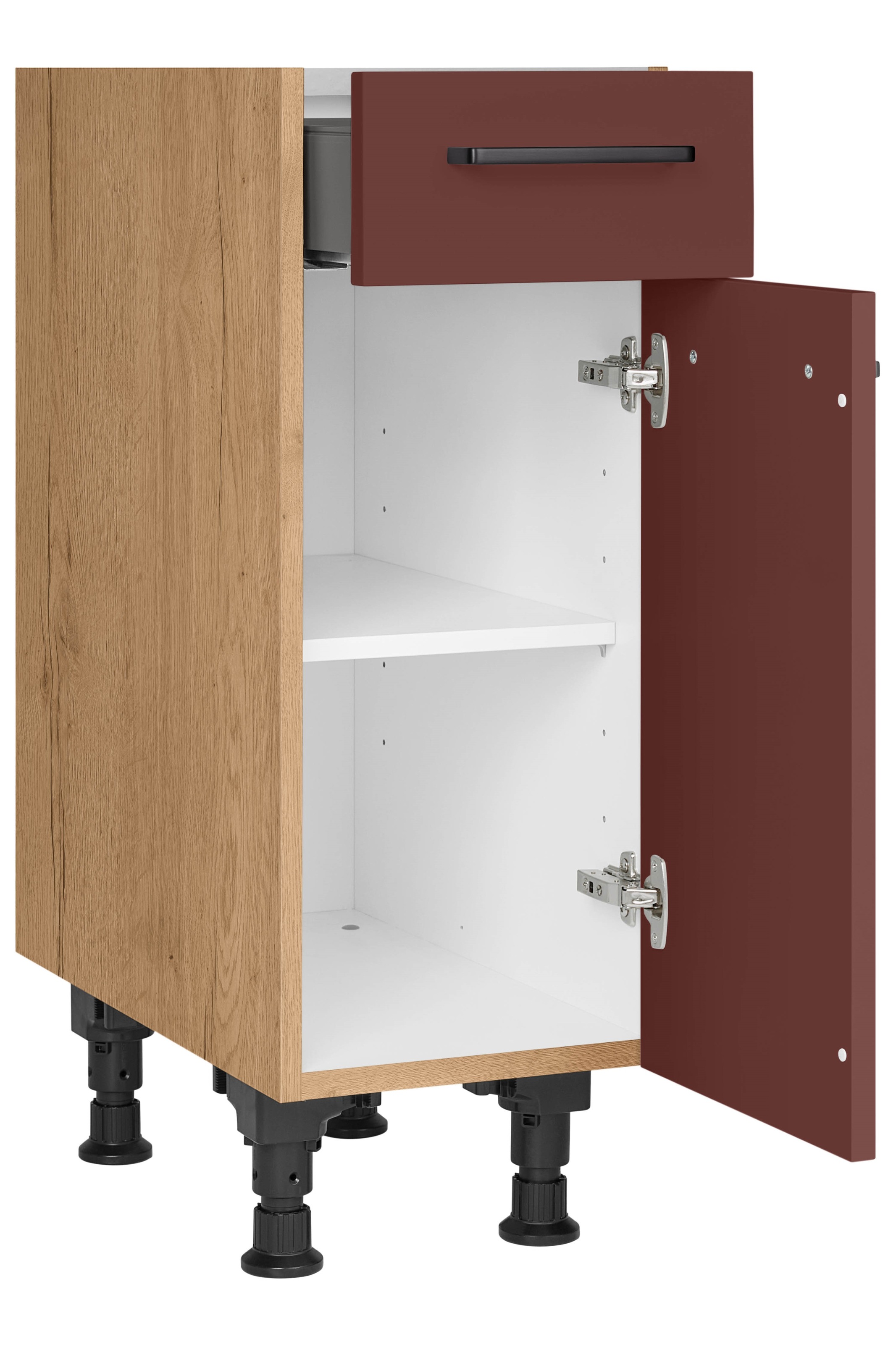 nobilia® Unterschrank »"Easytouch", Ausrichtung wählb., vormontiert, in den Breiten 30, 45 &«, 60 cm Breite, mit höhenverstellbaren Sockelfüßen, vormontiert