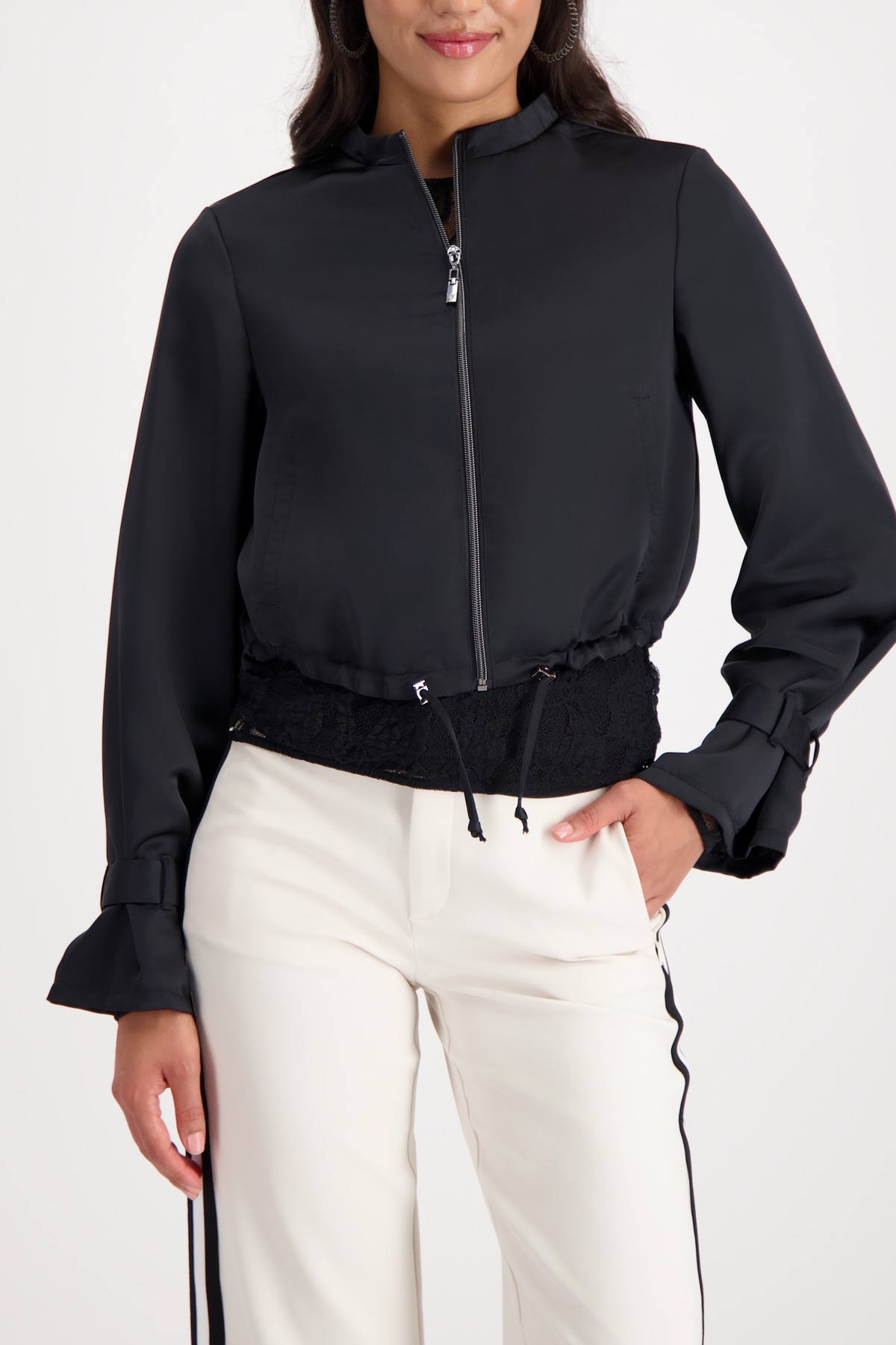 Monari Blouson "Jacke Satinblouson" ohne Kapuze Regular fit mit Stehkragen günstig online kaufen