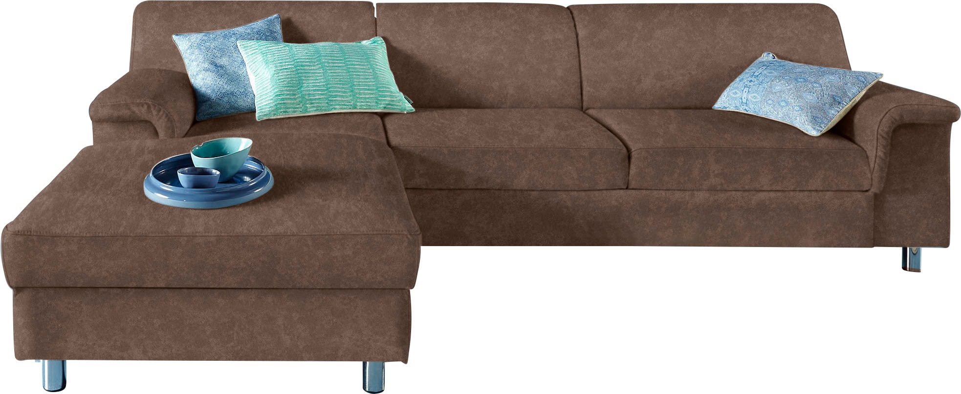 INOSIGN Ecksofa "Jamie, modern und elegant, Fußhöhe 9cm, L-Form,", wahlweis günstig online kaufen
