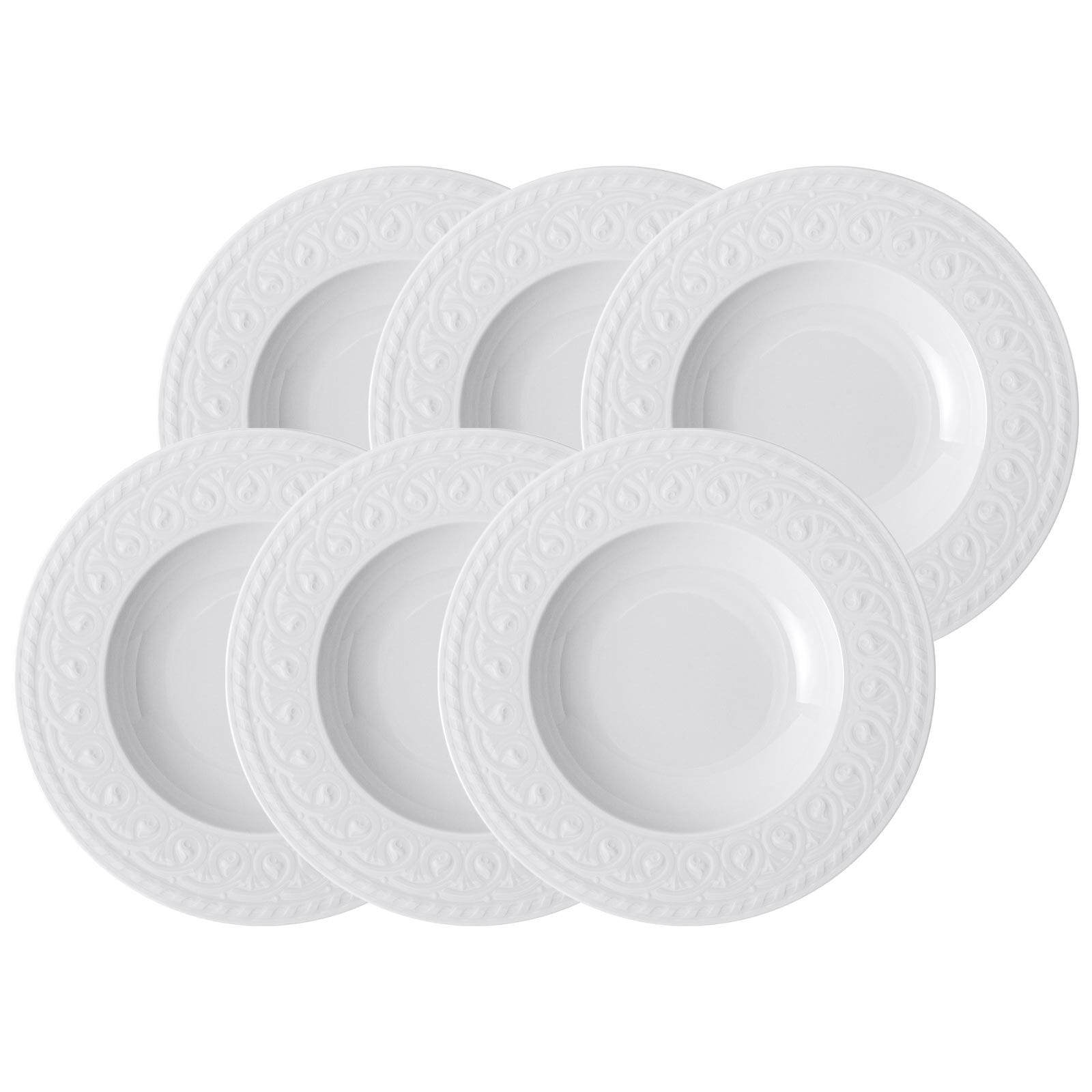 Villeroy & Boch Suppenteller "Suppenteller Cellini ø 24 cm 6er Set weiß" Spülmaschinengeeignet, Mikrowellenfest