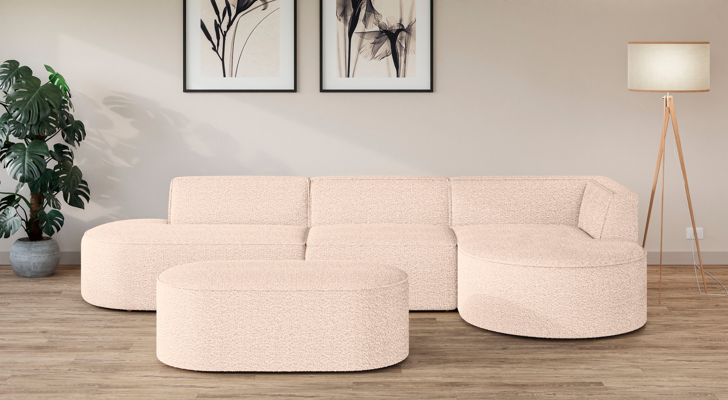 OTTO home Ecksofa "EIVIND Designer Sofa mit Ottomane rechts/links, B/T/H: 3 günstig online kaufen