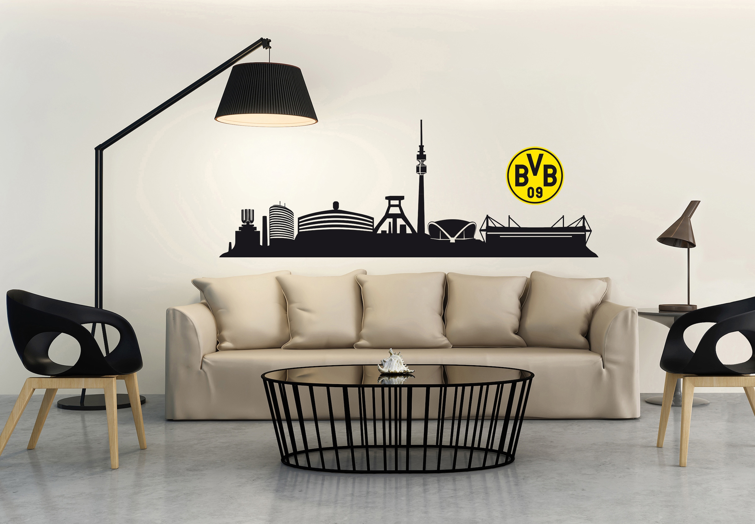 Wall-Art Wandtattoo »BVB Skyline mit Logo Fußball Sticker«, selbstklebend, entfernbar