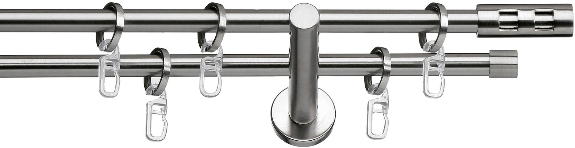 indeko Gardinenstange "Teneriffa" Ø 12 mm 2 läufig-läufig Fixmaß Komplett-S günstig online kaufen