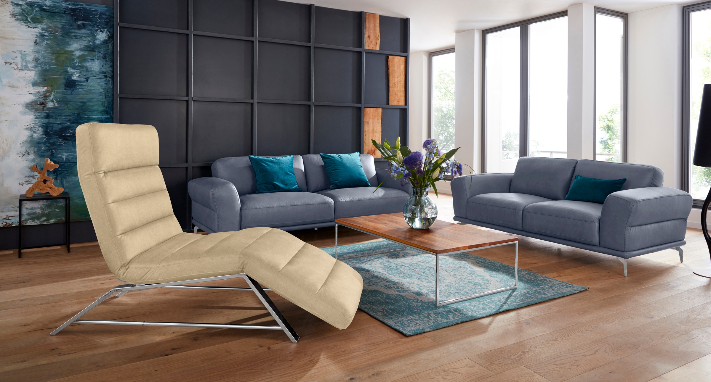 W.SCHILLIG Relaxliege »daily dreams«, Funktionsliege wahlweise mit Motor, Gestell Chrom, Breite 65 cm