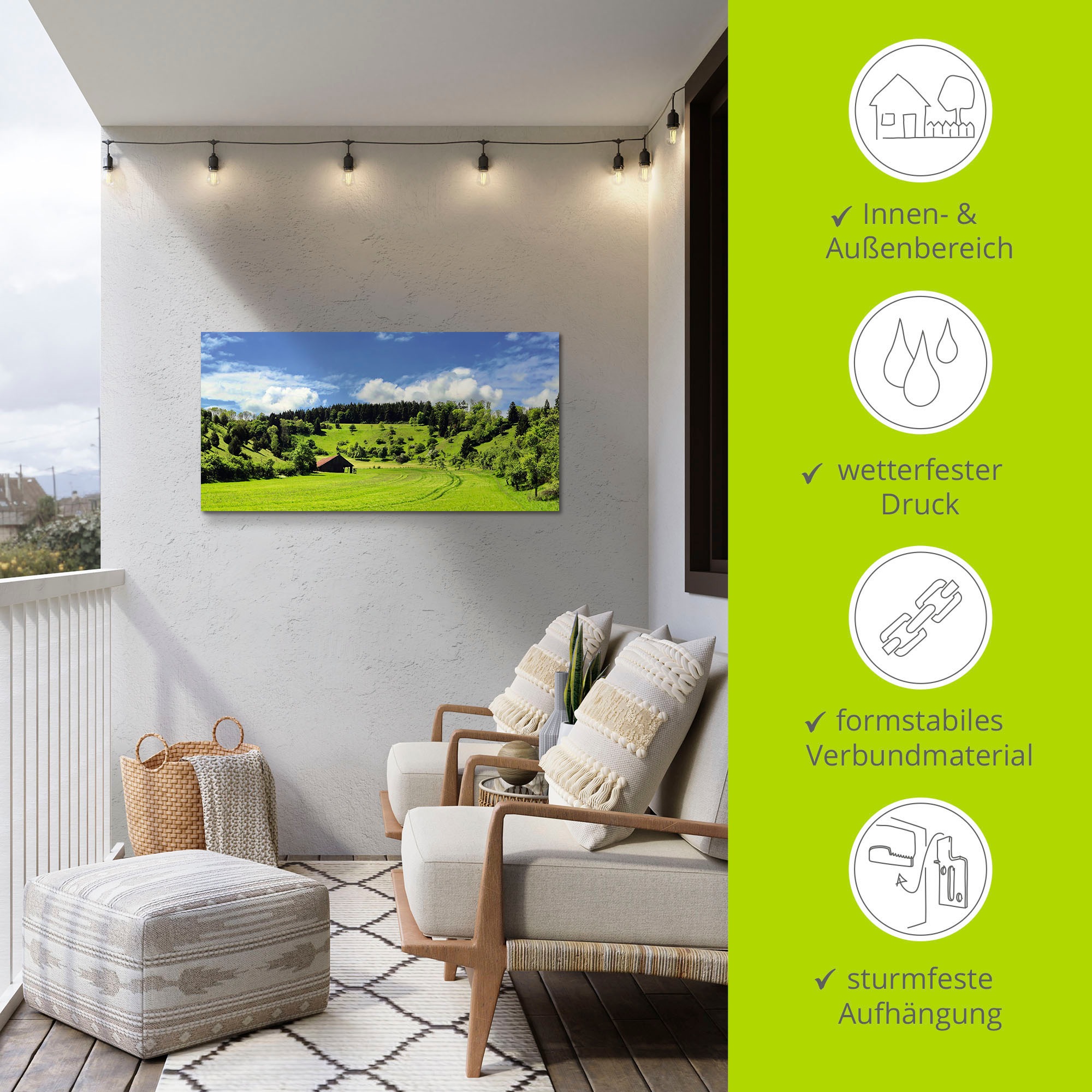 Artland Wandbild »Traumhafte Landschaft im Schwarzwald«, Wiesen & Baumbilder, (1 St.), als Alubild, Outdoorbild, Leinwandbild, Wandaufkleber, versch. Größen