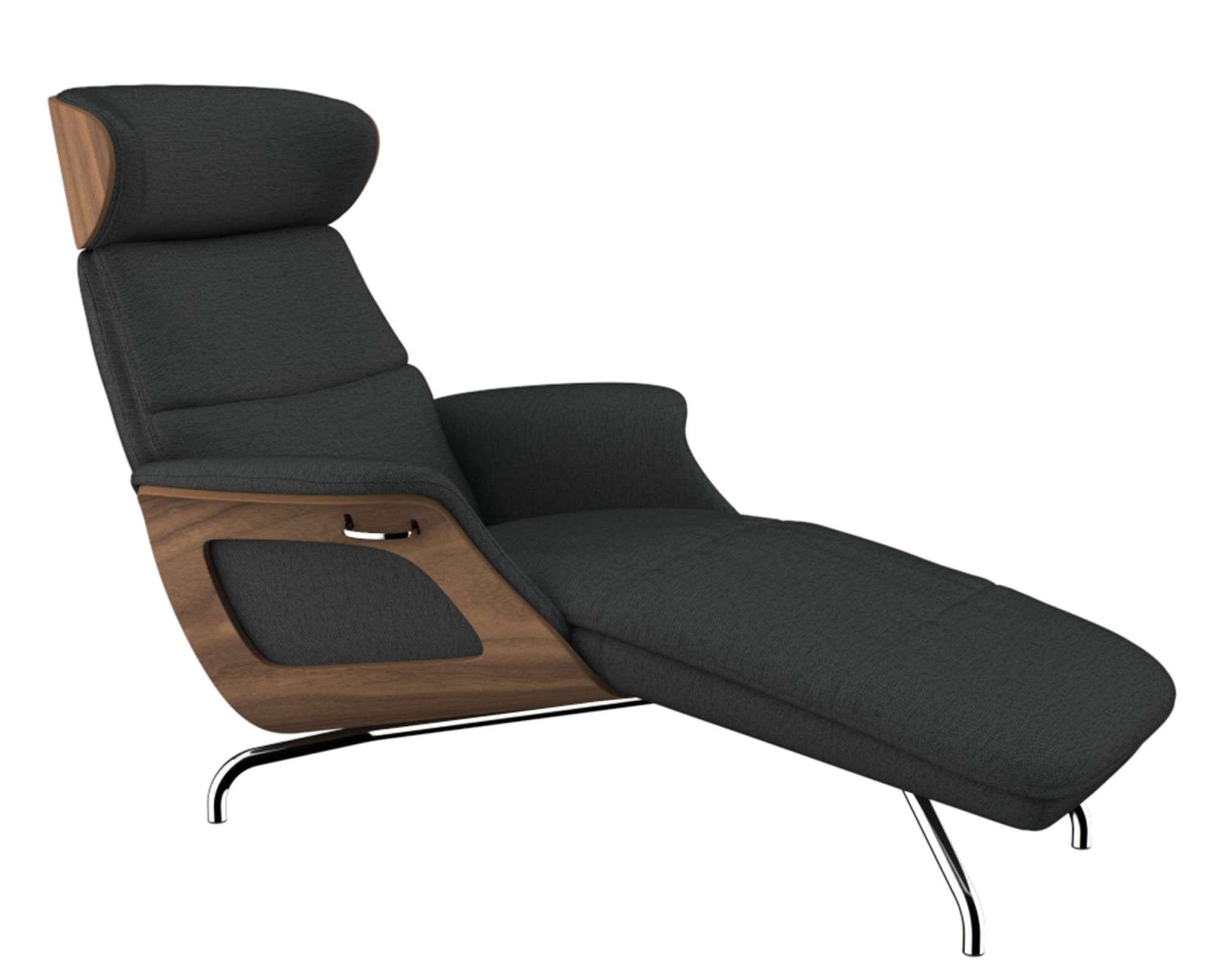 Thumbnail - FLEXLUX Loungesessel "Clement Chaislongue, Relaxstuhl, Liegesessel,", Rücken- & Kopfteilverstellung, Armlehne, Walnuss, ...
