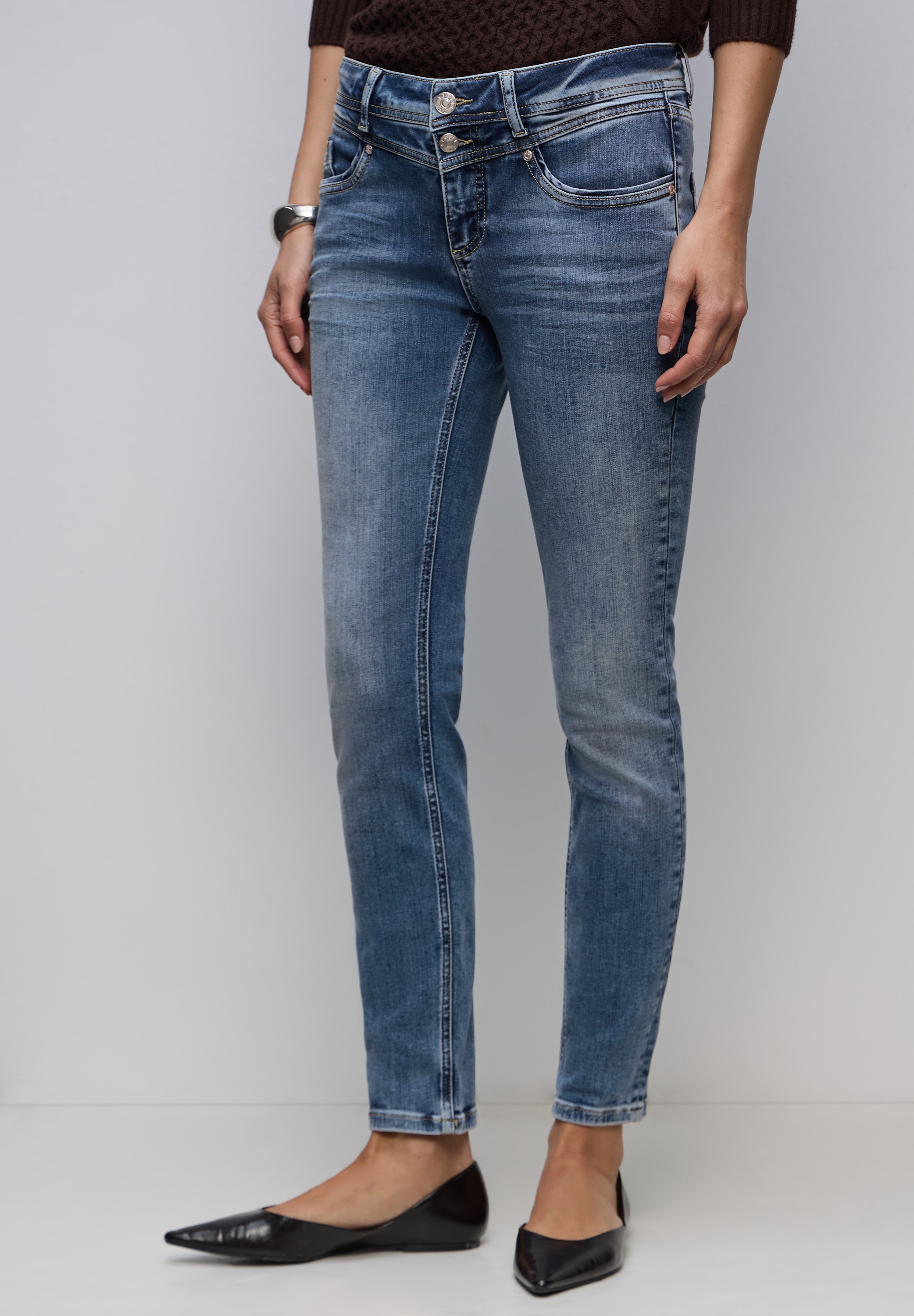 STREET ONE Slim-fit-Jeans Middle Waist günstig online kaufen