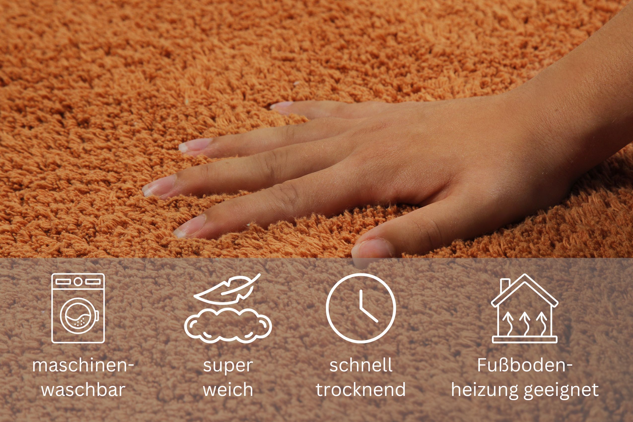 Thumbnail - my home Badematte "Kian", fußbodenheizungsgeeignet, Badvorleger, Badteppich aus 100%Baumwolle, weich, waschbar, saugfähi...