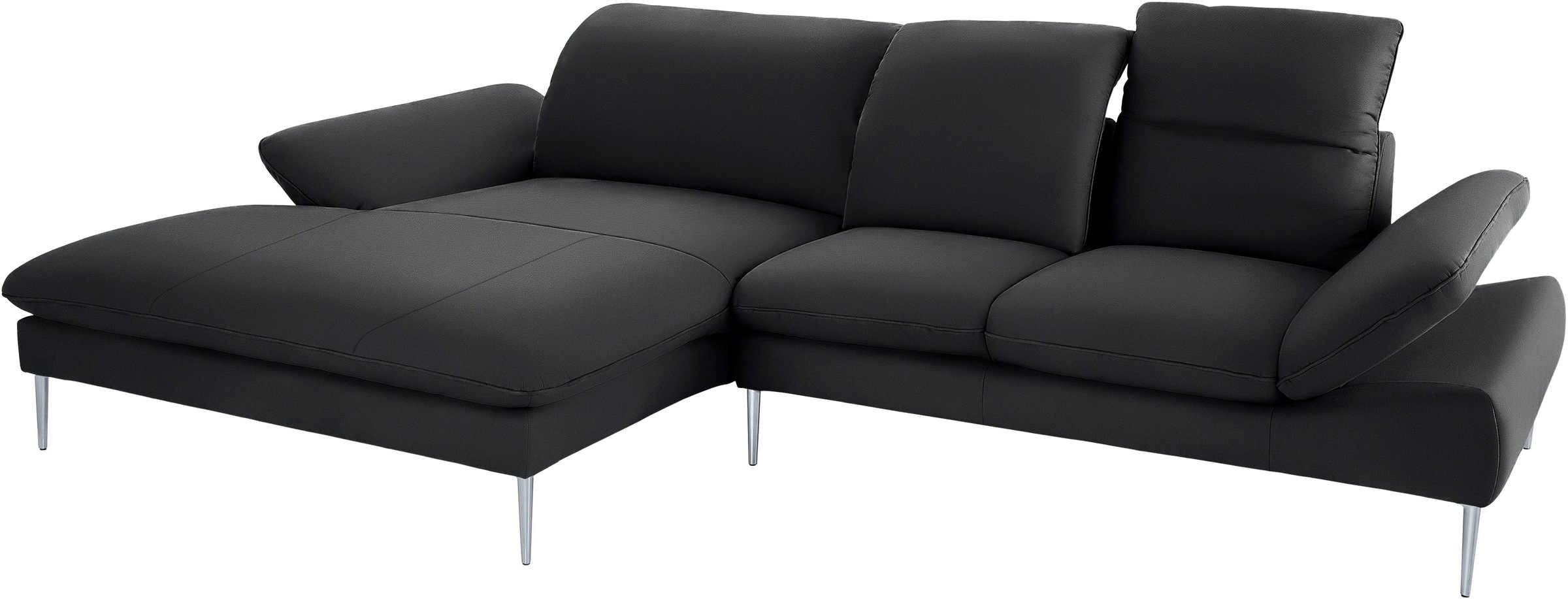 W.SCHILLIG Ecksofa »enjoy&MORE, Designsofa, elegant und bequem, L-Form«, mit Sitztiefenverstellung, Füße silber matt, Breite 310 cm