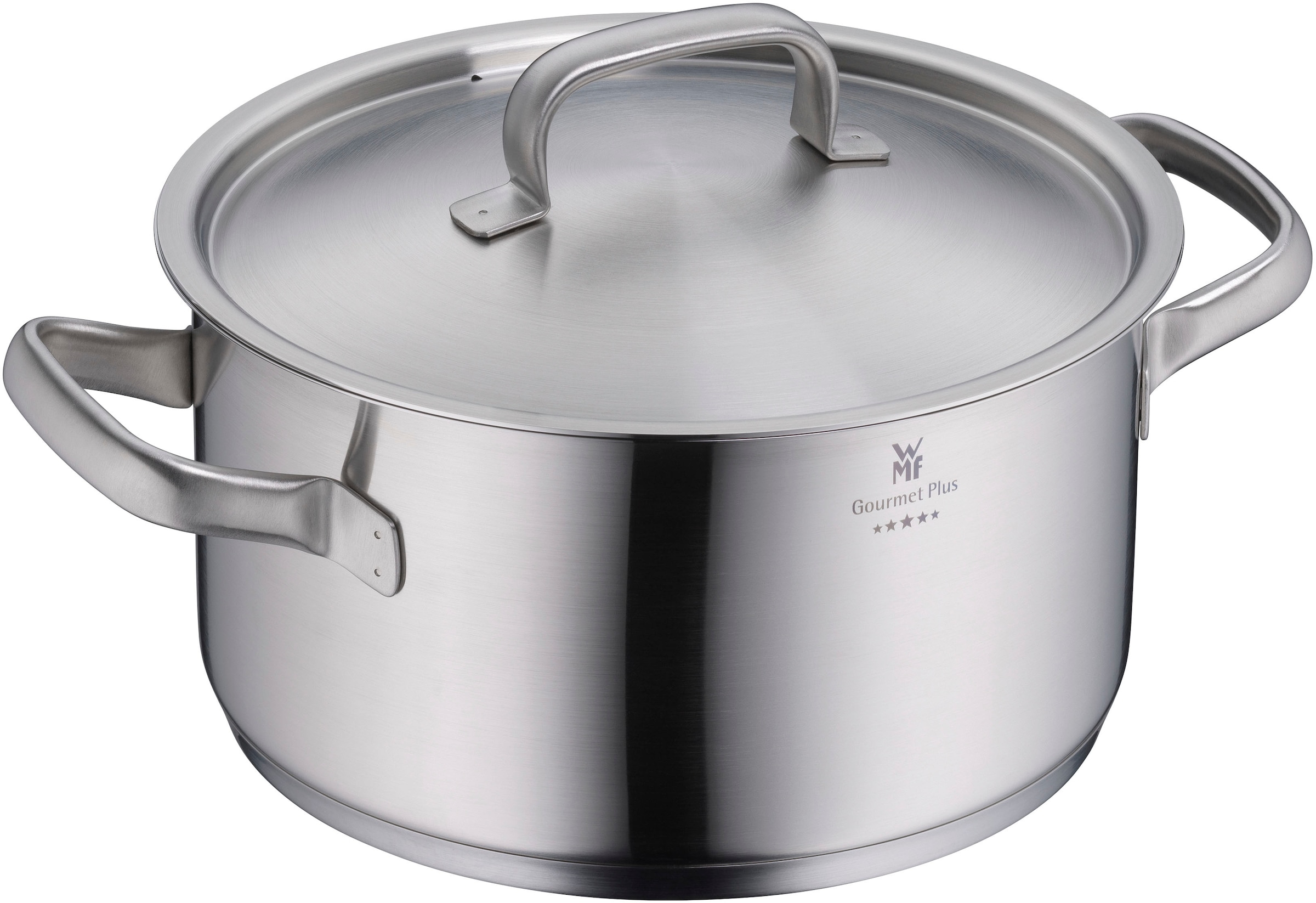 WMF Topf-Set »Gourmet Plus«, Cromargan® Edelstahl Rostfrei 18/10, (Set, 7 tlg.), Mattiert, Hohlgriffe, Innenskalierung, breiter Schüttrand