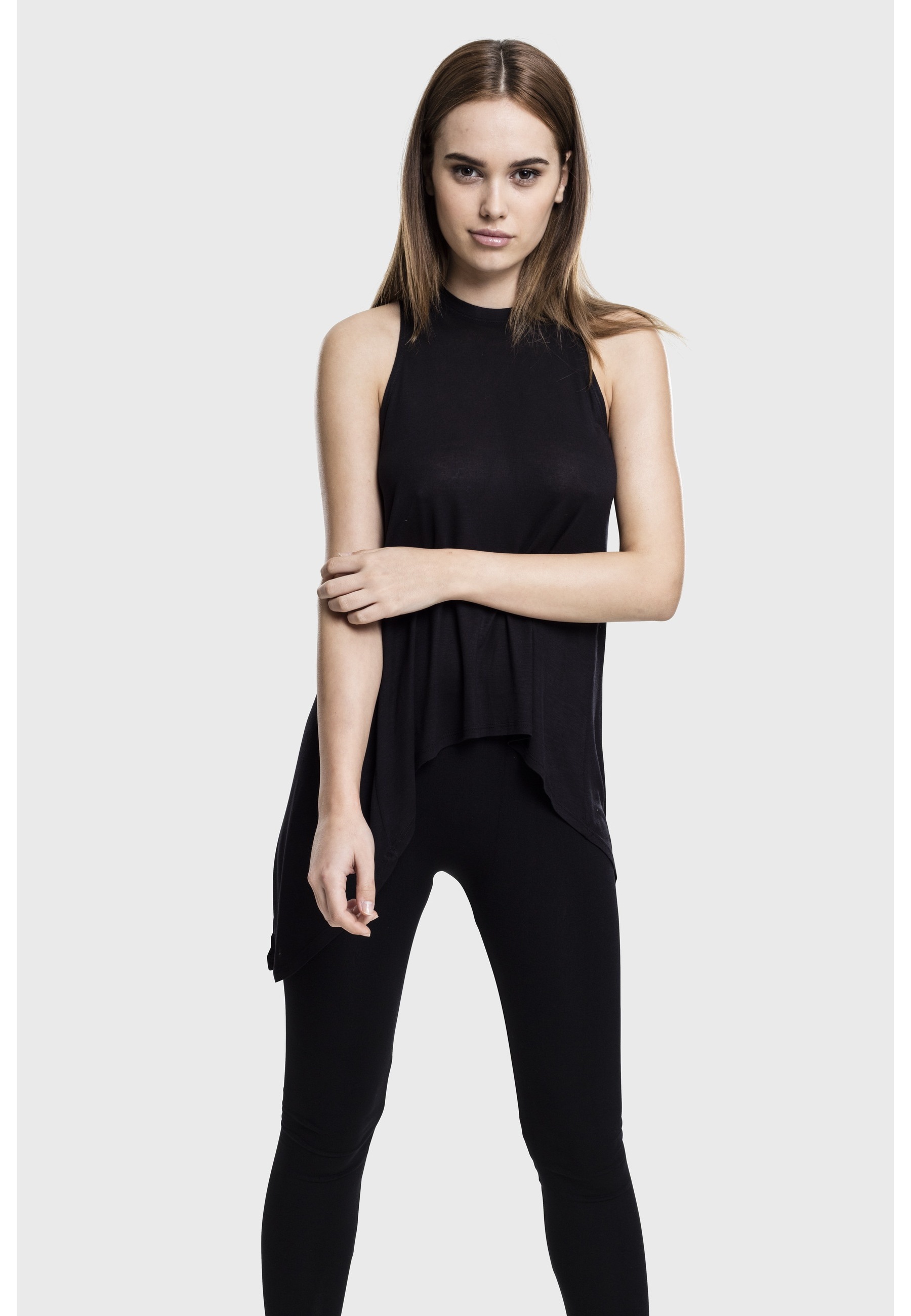 URBAN CLASSICS Tanktop »Urban Classics Damen Ladies HiLo Viscose Top« 1 Stk.