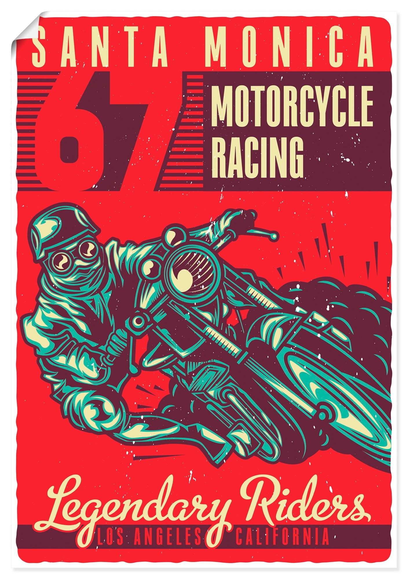 Artland Wandbild "Motorrad Santa Monica" 1 Stk. tlg. als Alubild, Leinwandbild, Poster, Wandaufkleber in verschied. Größen
