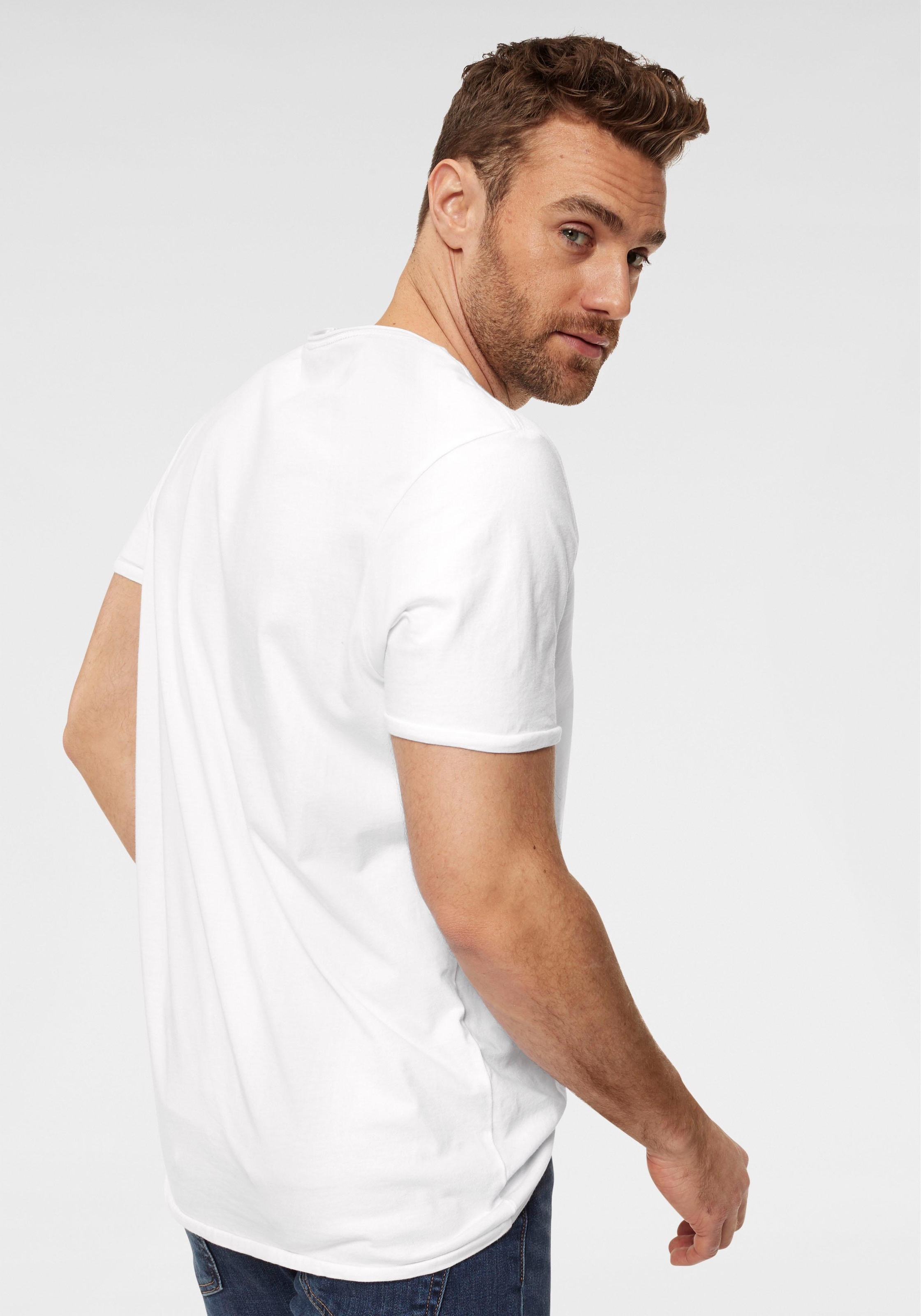 PME LEGEND T-Shirt mit eingefasstem Rundhalsausschnitt mit Rollkante günstig online kaufen