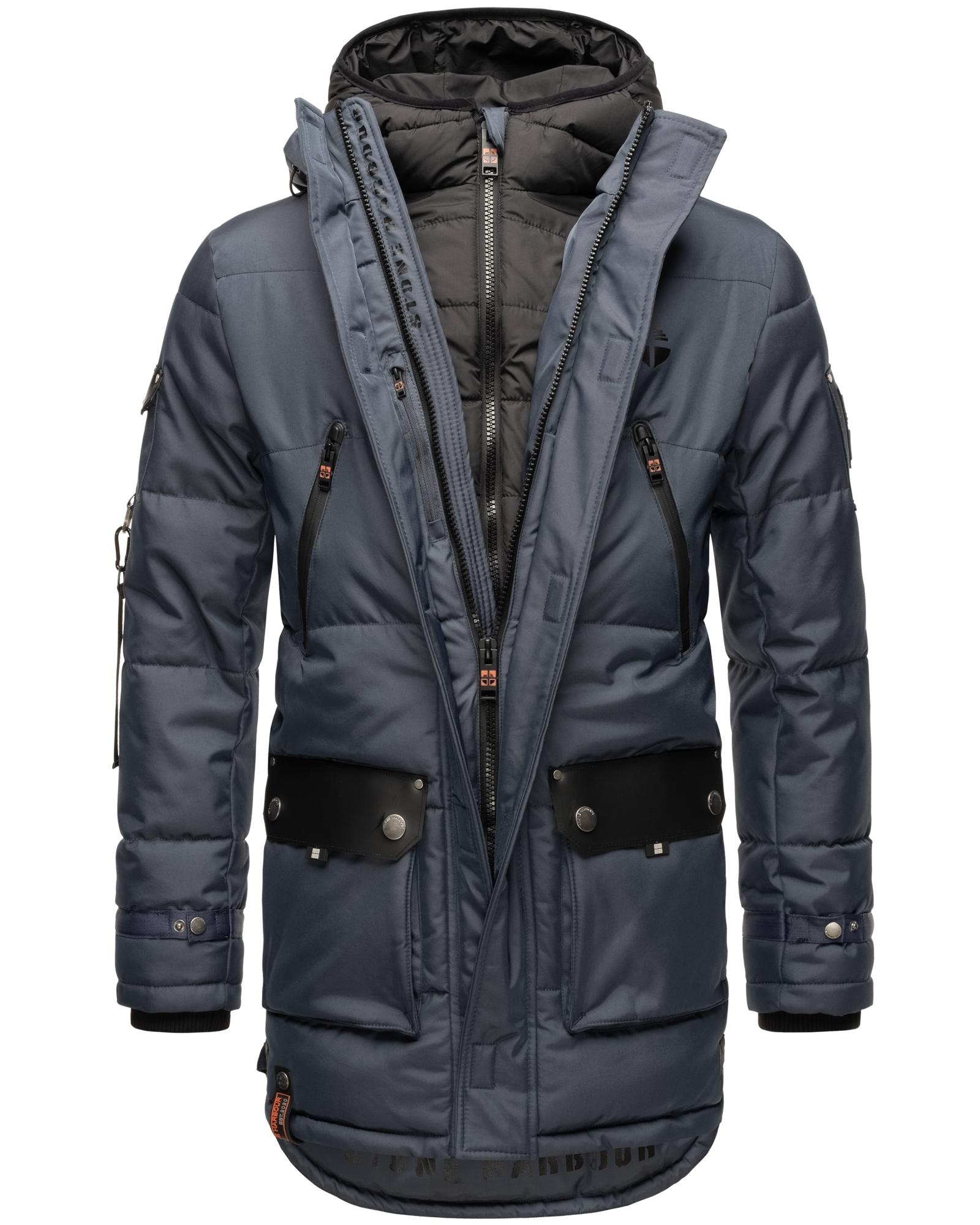 Stone Harbour Winterjacke »Tahaa«, mit Kapuze, Warm gefütterter Herren Wintermantel mit doppelter Kapuze