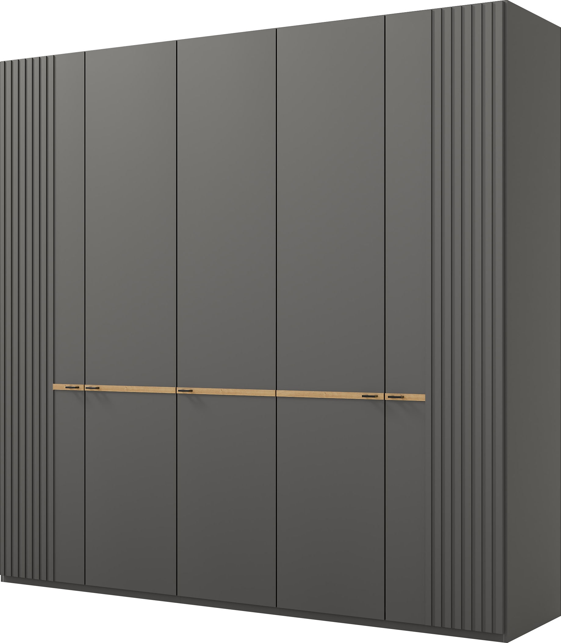 Musterring Kleiderschrank "Isabelle" Lamellen in Korpusfarbe, Griffe in schwarz, versch. Größen und Farben