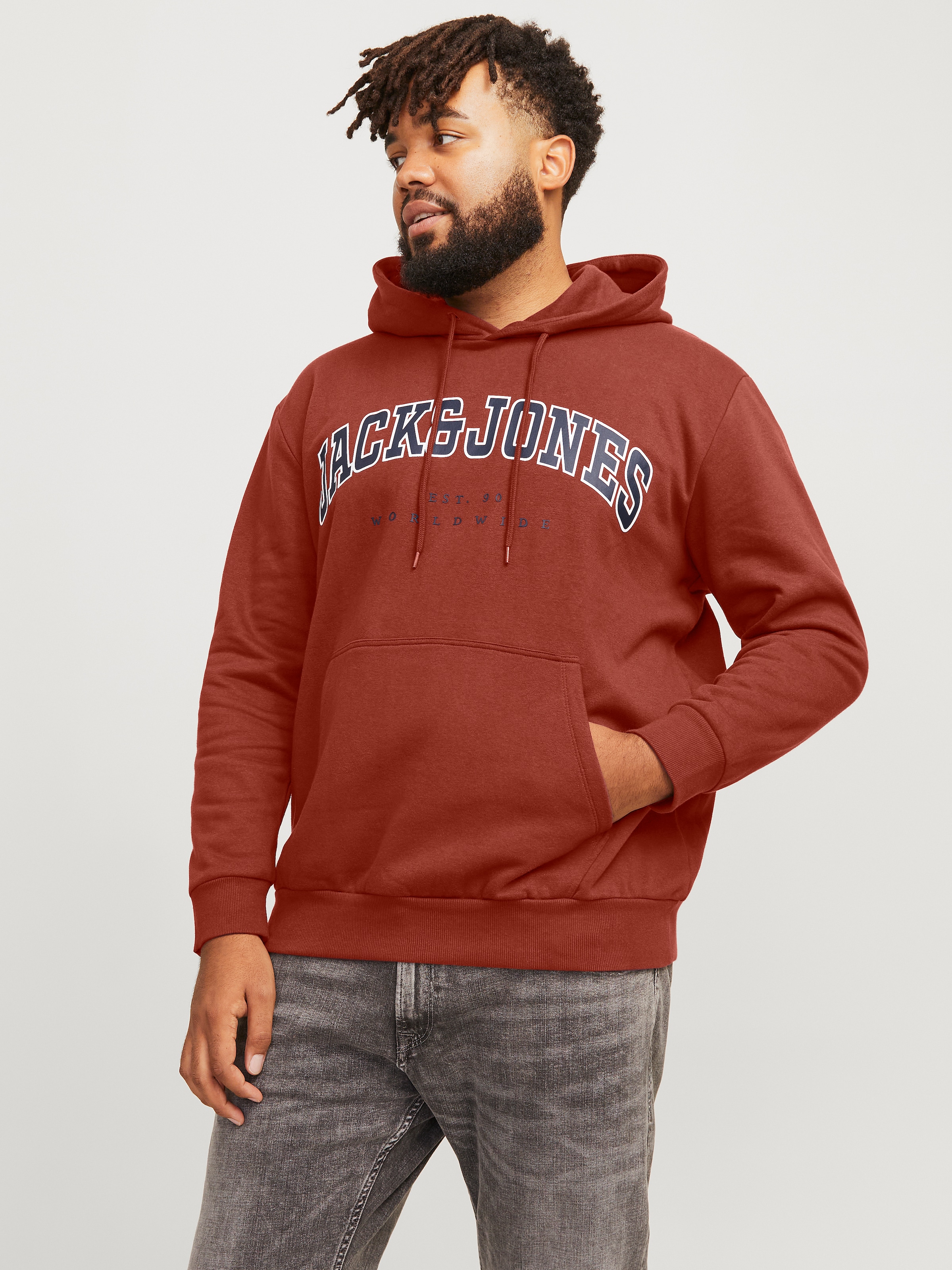 Jack & Jones PlusSize Hoodie "JJECALEB VARSITY SWEAT HOOD NOOS PLS" günstig online kaufen