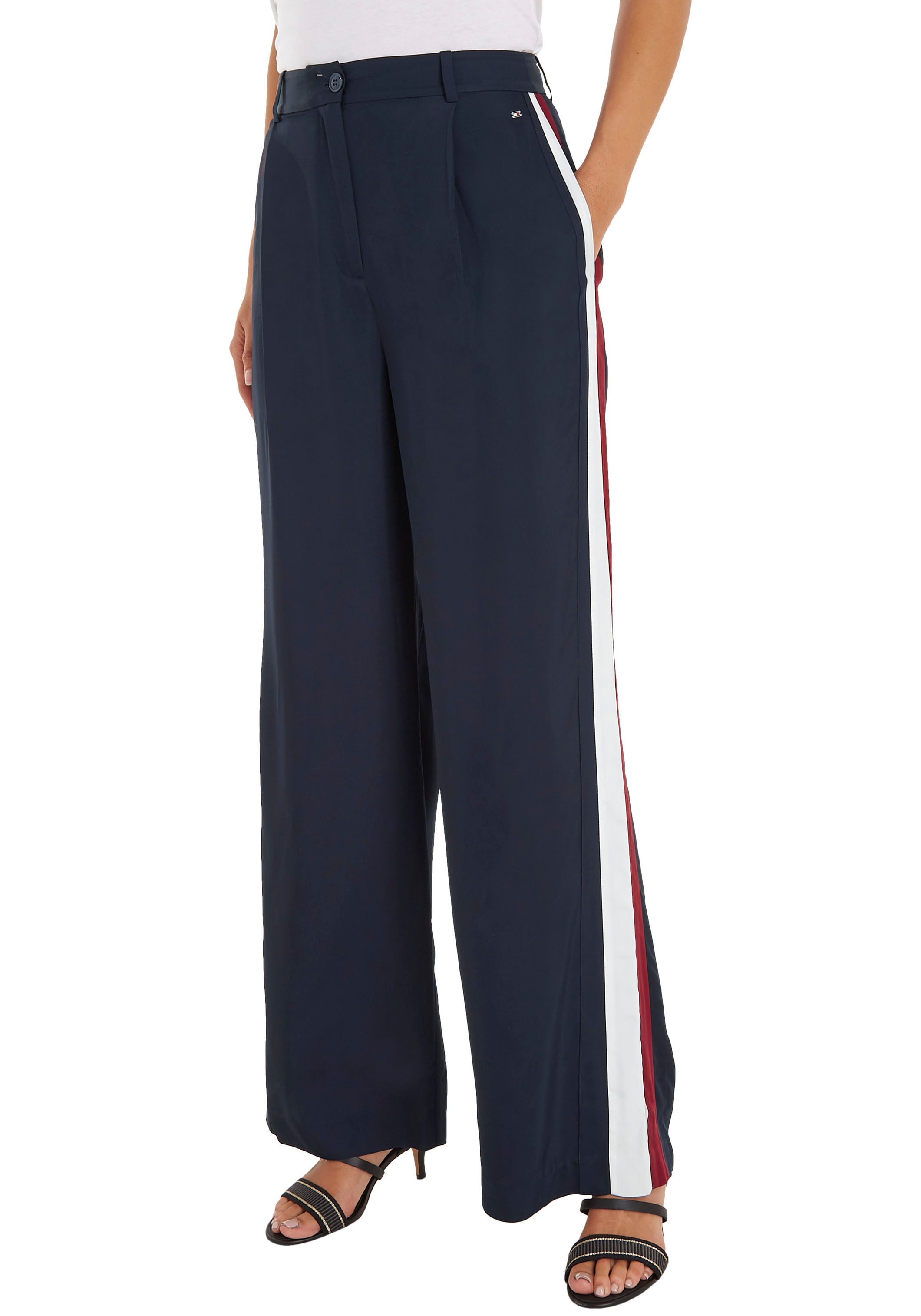 Tommy Hilfiger Curve Webhose »CRV PIECED GBL STP PANTS« mit seitlichen Tommy Hilfger Global Stripe
