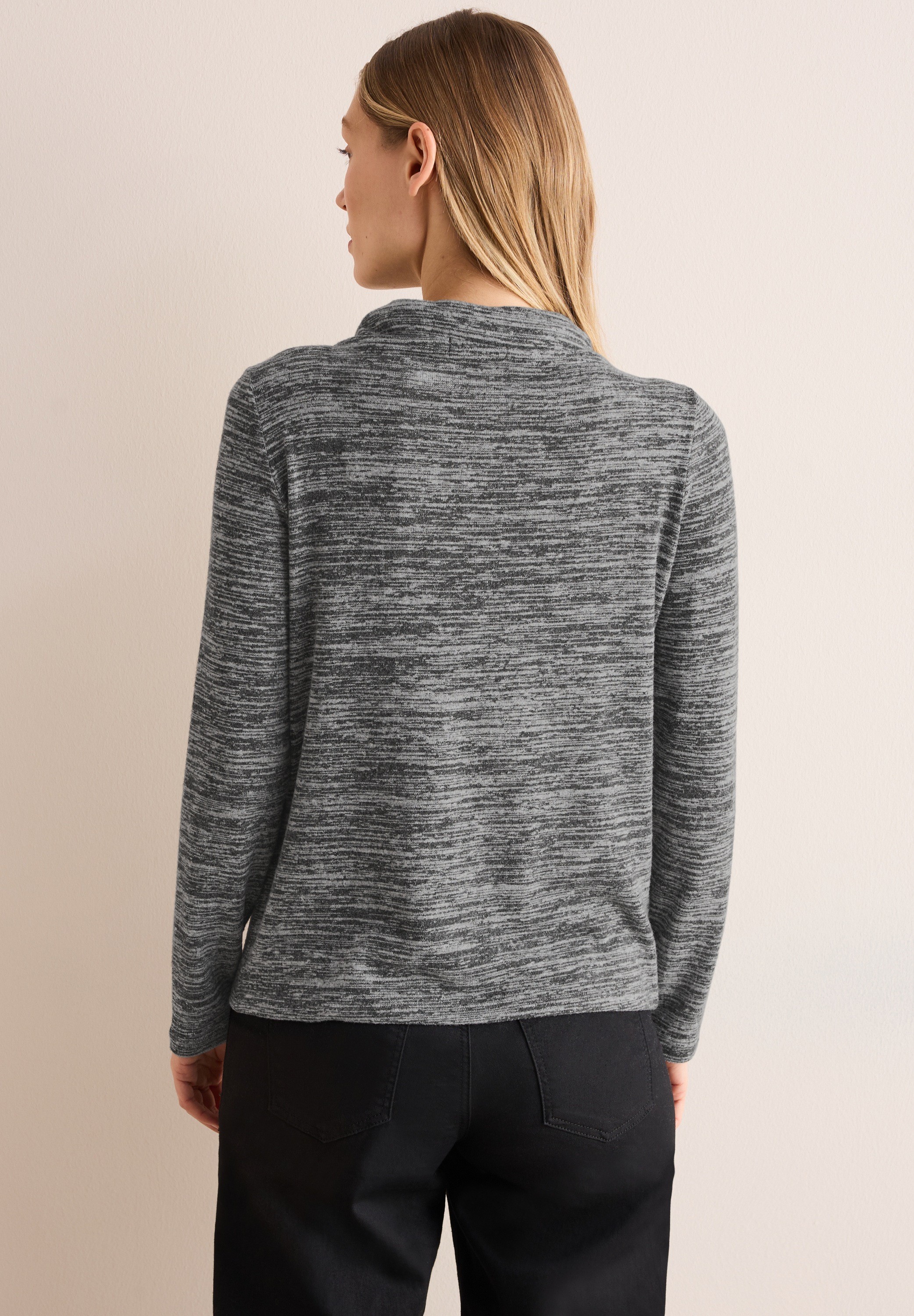 Cecil Langarmshirt, bestehend aus einem Materialmix