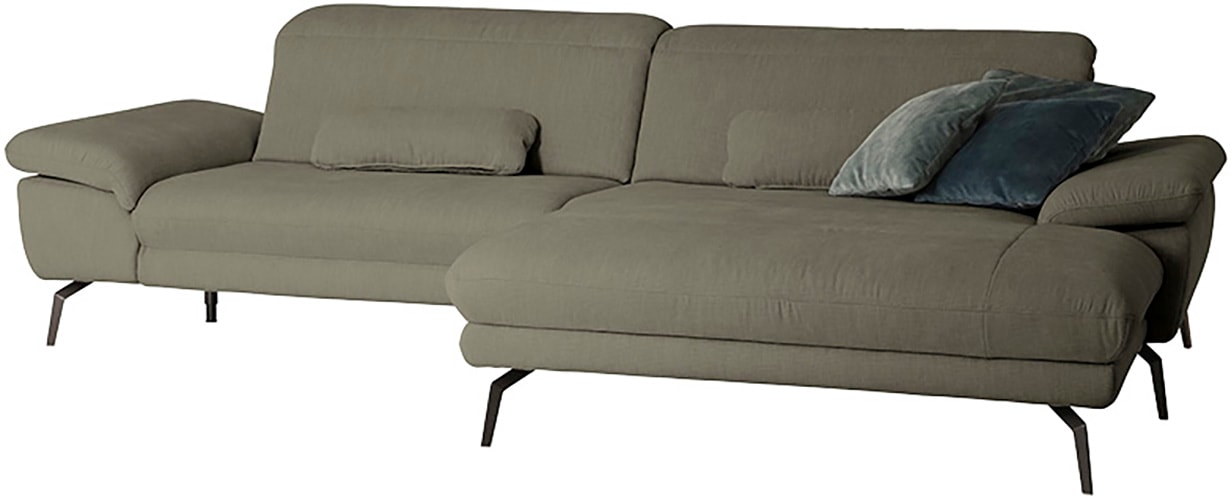 Die PlanBar Ecksofa "MP-IN22025 L-Form" mit Kopfteilverstellung, wahlweise mit motorischem Canape