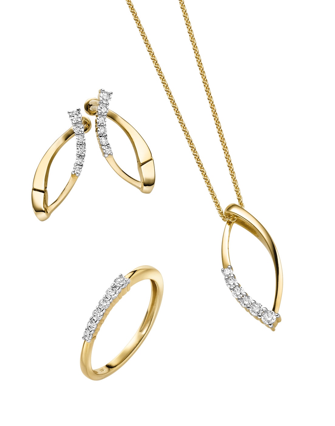 Adelia´s Kettenanhänger »Anhänger aus 333 Gelbgold«  mit Zirkonia