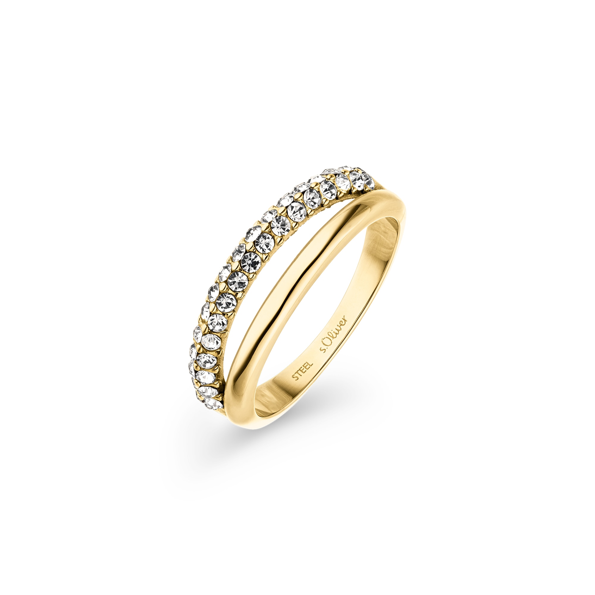 s.Oliver Fingerring »Schmuck Geschenk Edelstahl Ring The Daily Spark« mit Zirkonia (synth.)