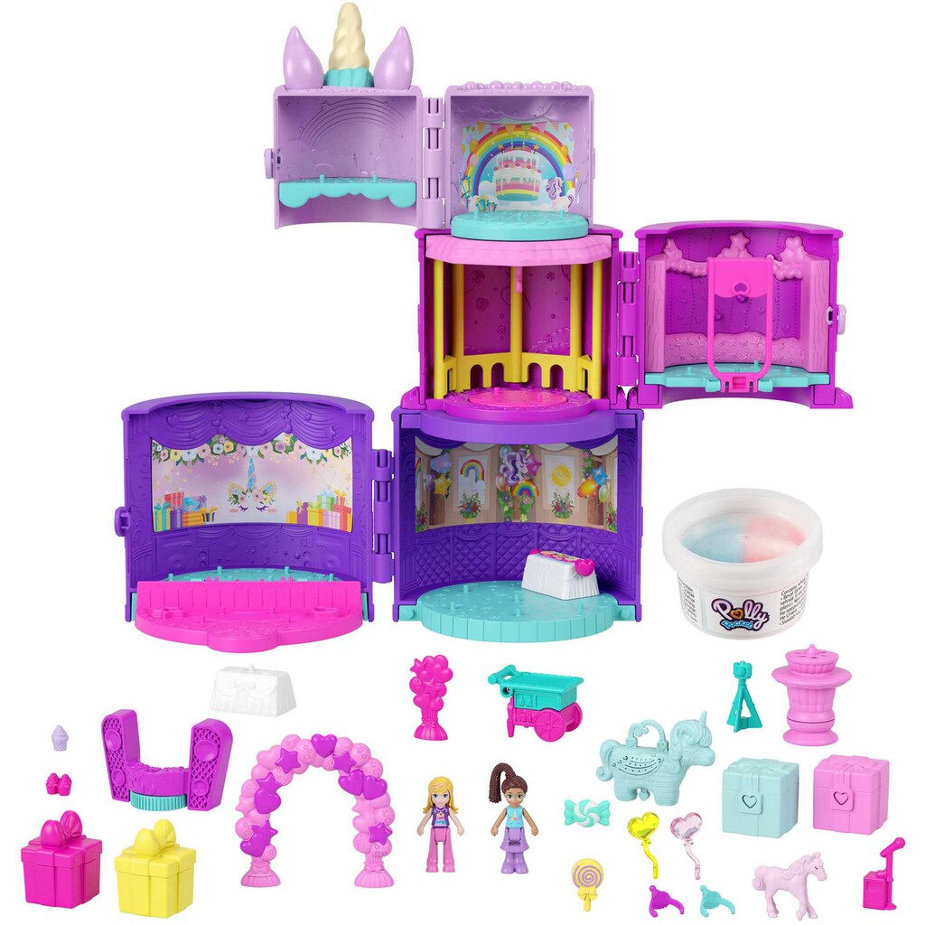 Polly Pocket Spielwelt »Ausklappspaß-Schatulle Einhorn-Torte«