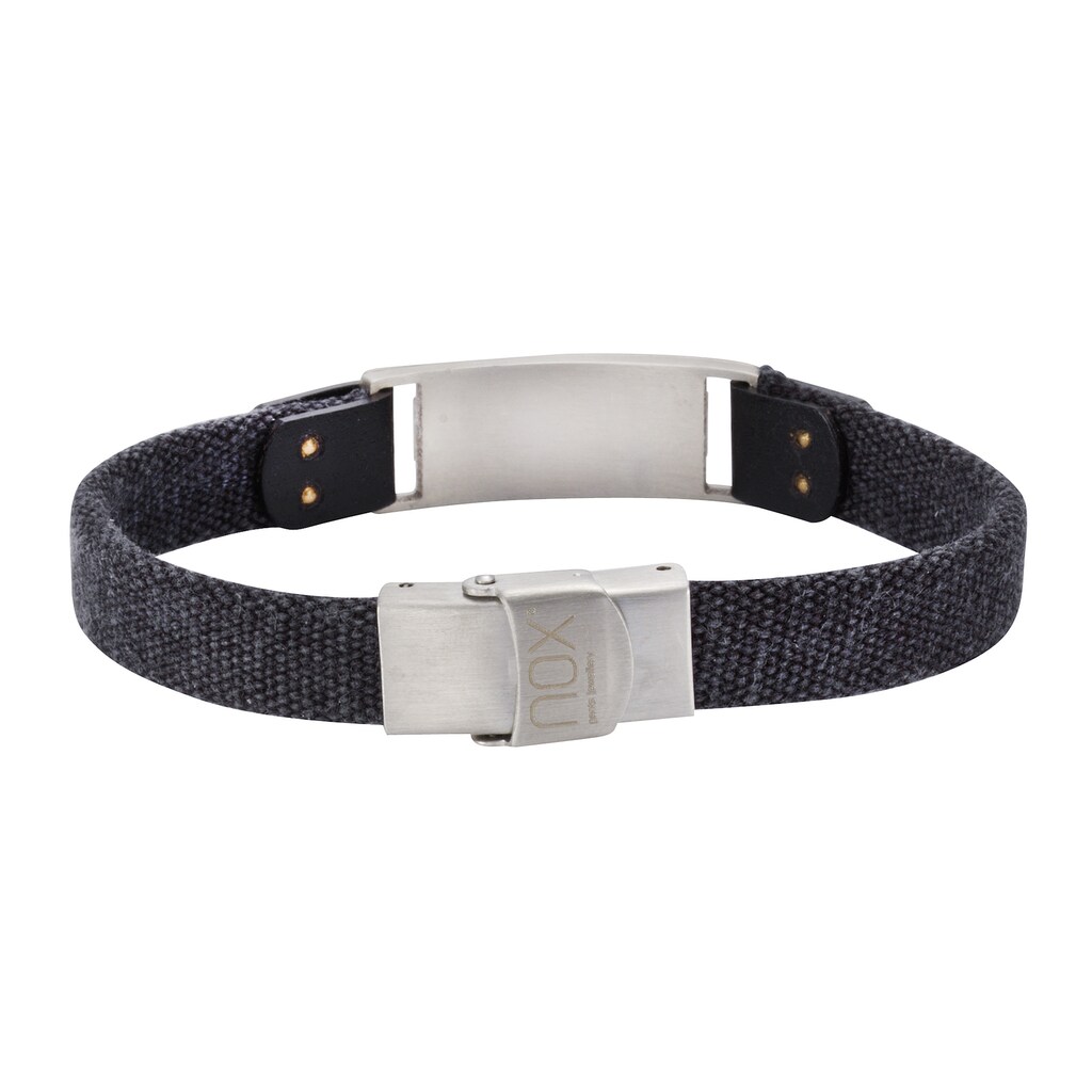 NOX Armband »Textilband Edelstahl«