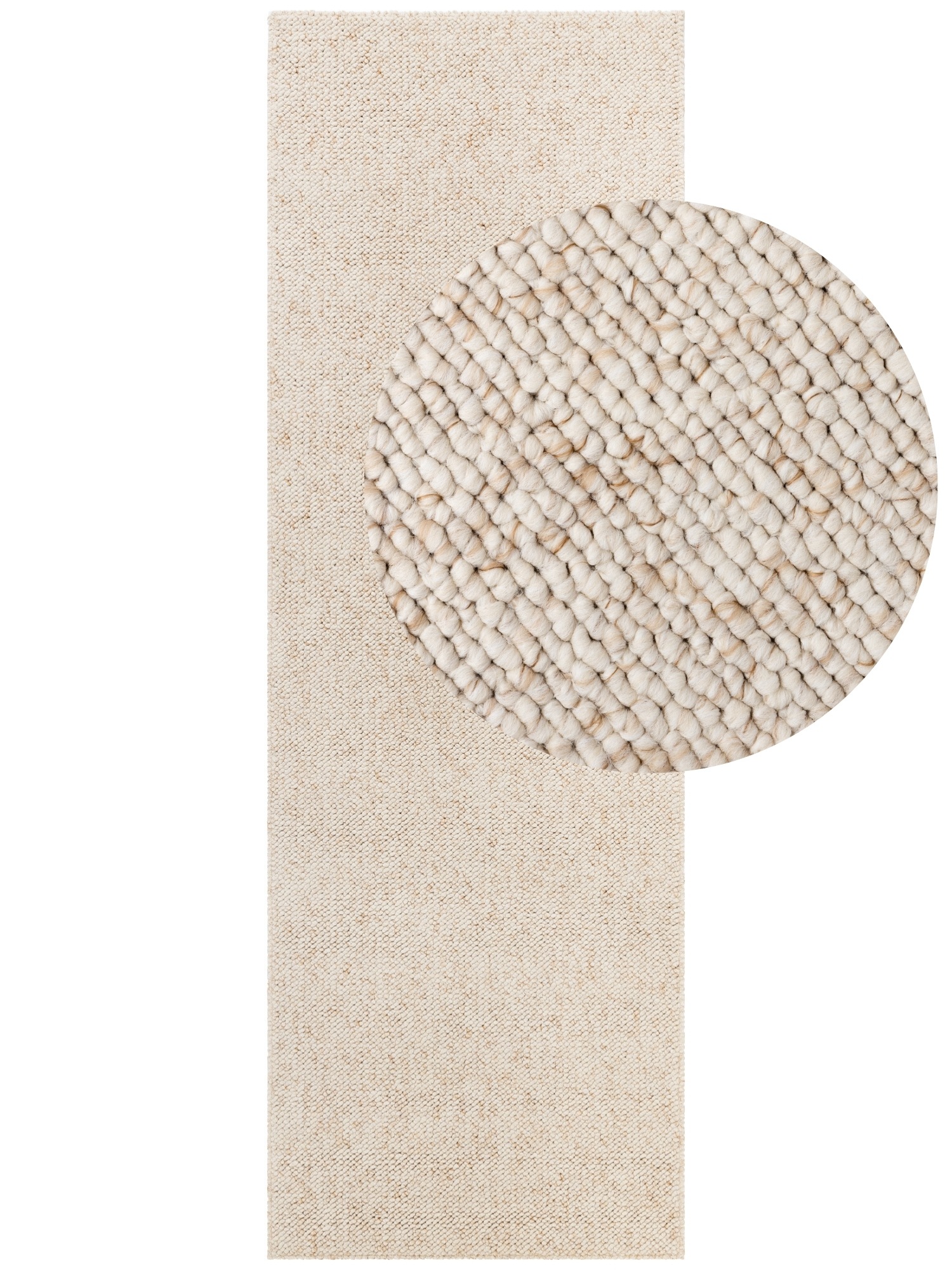 ELLE DECORATION Teppich »Rocco«, rechteckig, 10 mm Höhe, Nachhaltig, Läufer, waschbar, Wohnzimmer, Esszimmer, Woll-Optik