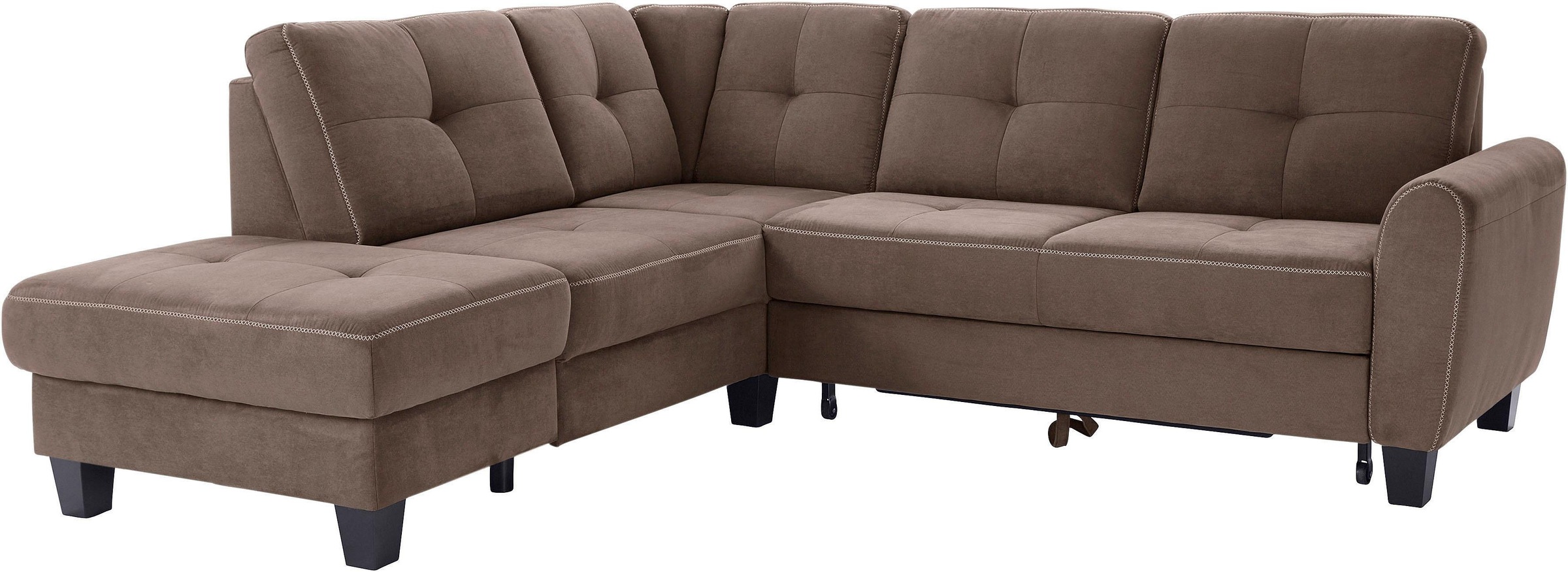 sit&more Ecksofa »Varese L-Form«, mit Federkern, wahlweise mit Bettfunktion und Stauraum