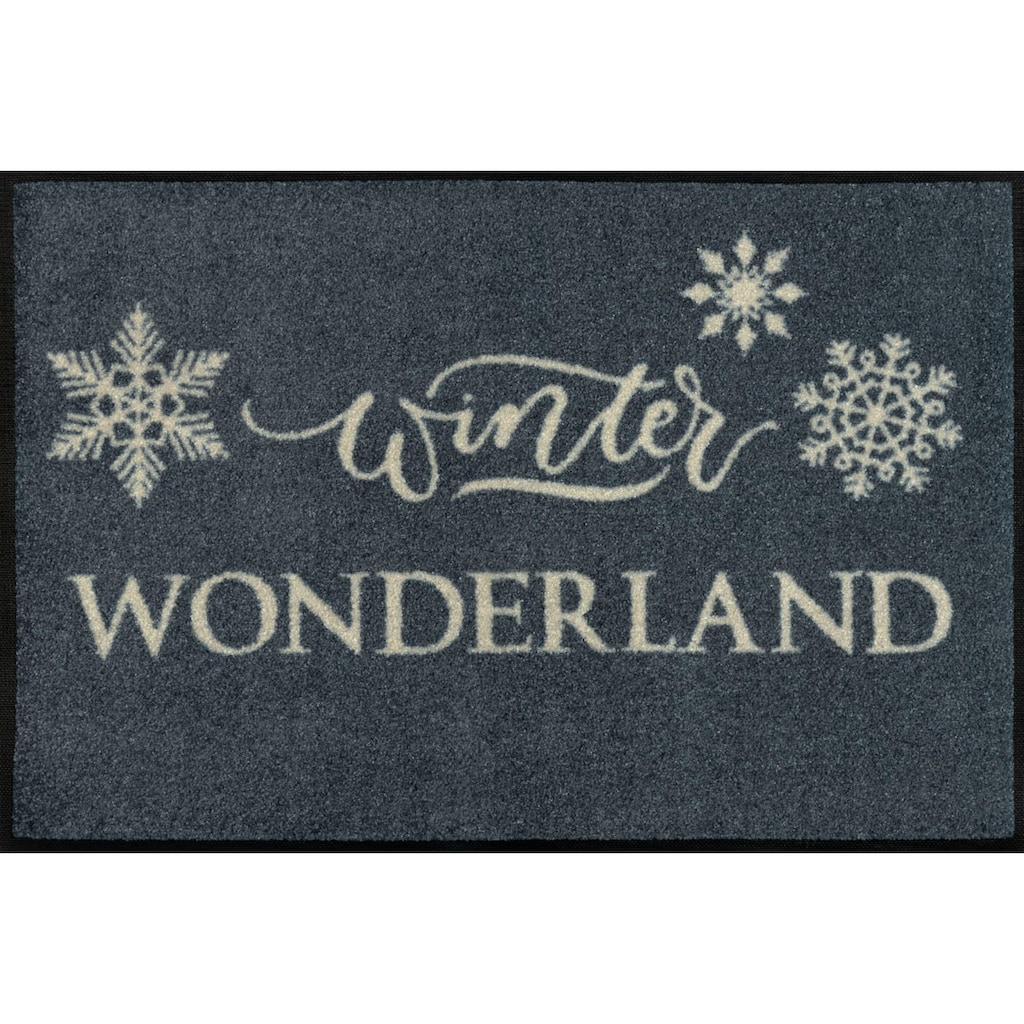 wash+dry by Kleen-Tex Fußmatte »Winter Wonderland«, rechteckig, Schmutzfangmatte, mit Spruch, In- und Outdoor geeignet, waschbar
