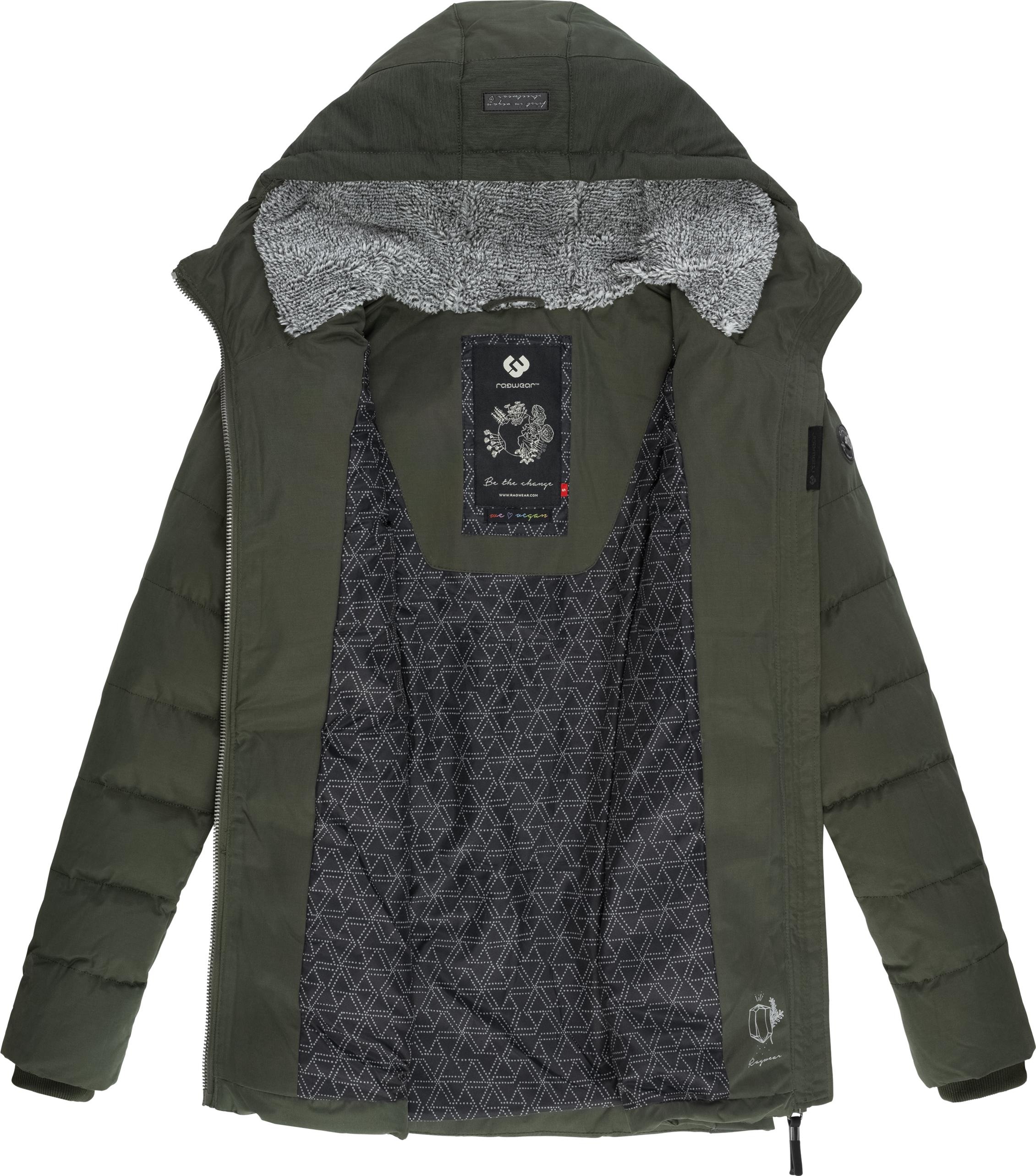 Ragwear Winterjacke »Quantic«, mit Kapuze, stylische Steppjacke mit  Teddyfell-Kapuze für kaufen | BAUR