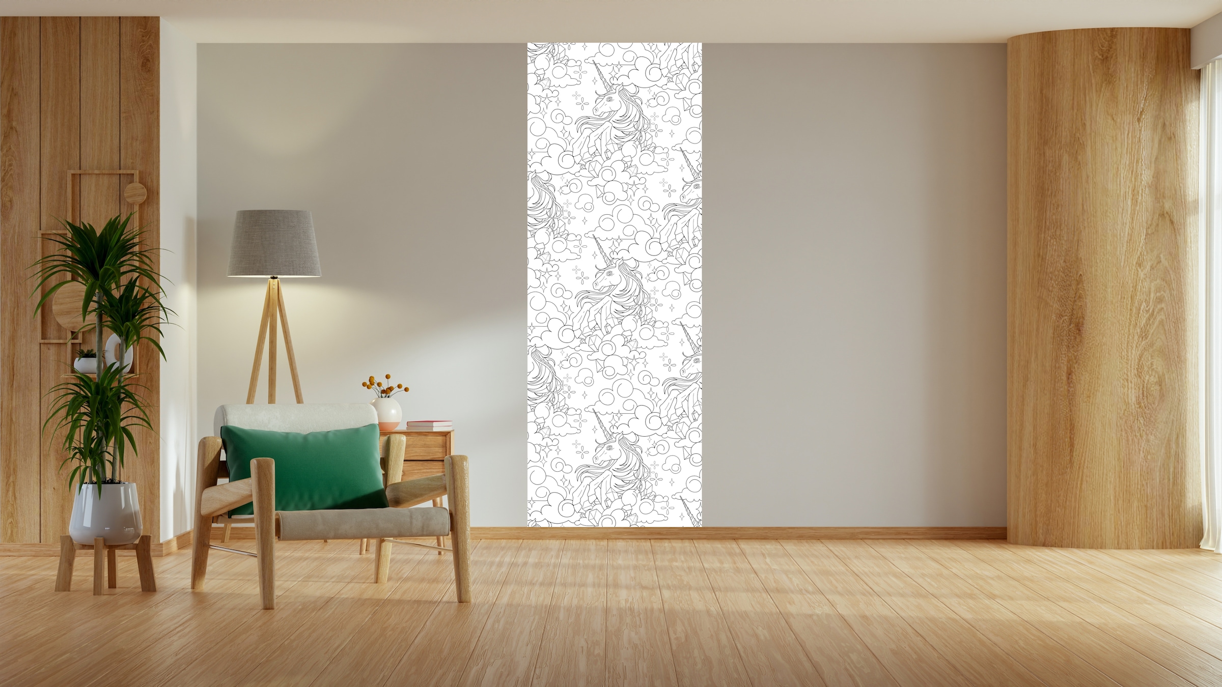 queence Wandsticker »Einhörner in den Wolken«, (1 St.), DIY-Wandsticker zum Bemalen