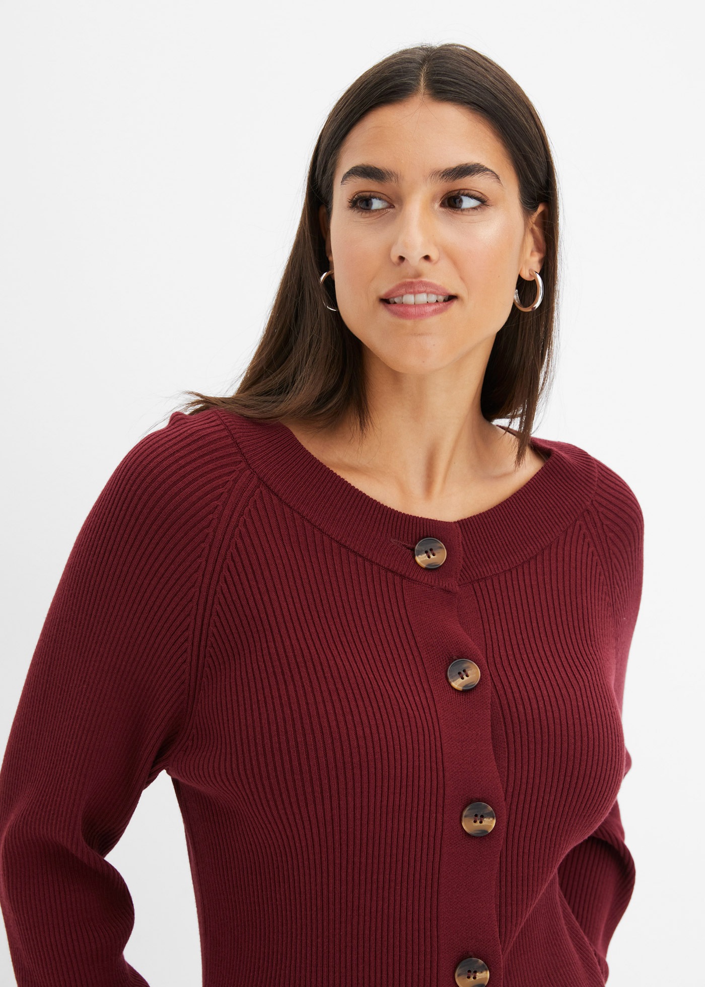 Thumbnail - bonprix Strickjacke, Ripp-Strickjacke in Viskose-Mix