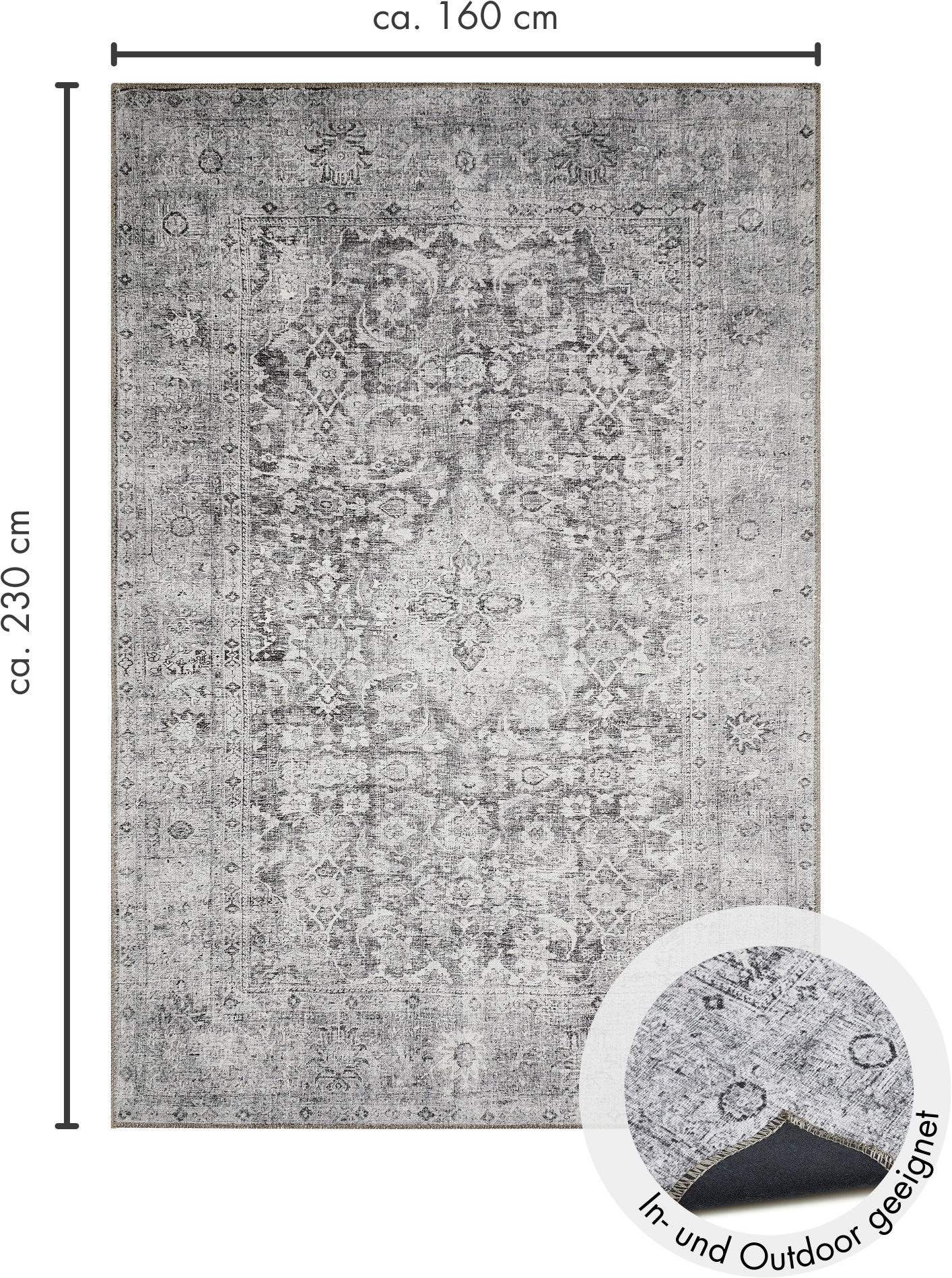 LUXOR living Teppich »Lago«, rechteckig, 6 mm Höhe, faltbarer Teppich, modernes Design, waschbar, In- und Outdoor geeignet