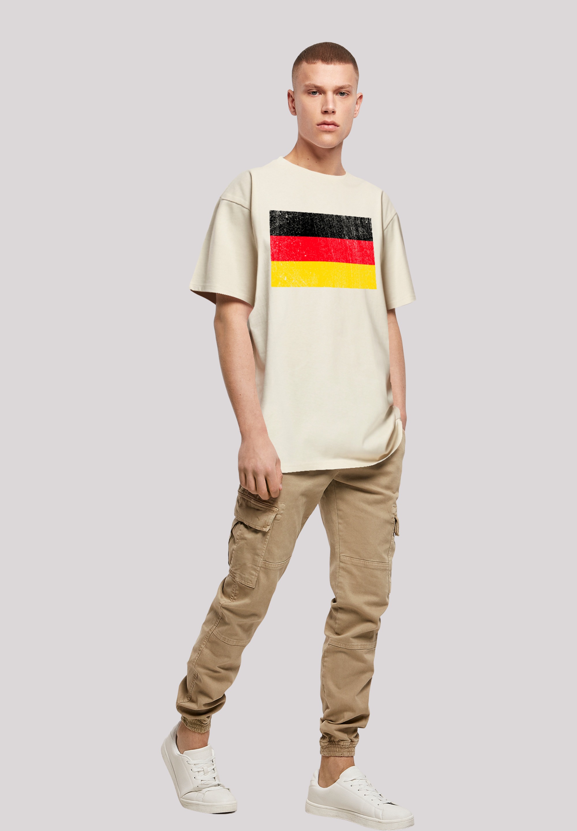 F4NT4STIC T-Shirt »Germany Deutschland Flagge distressed«, Print