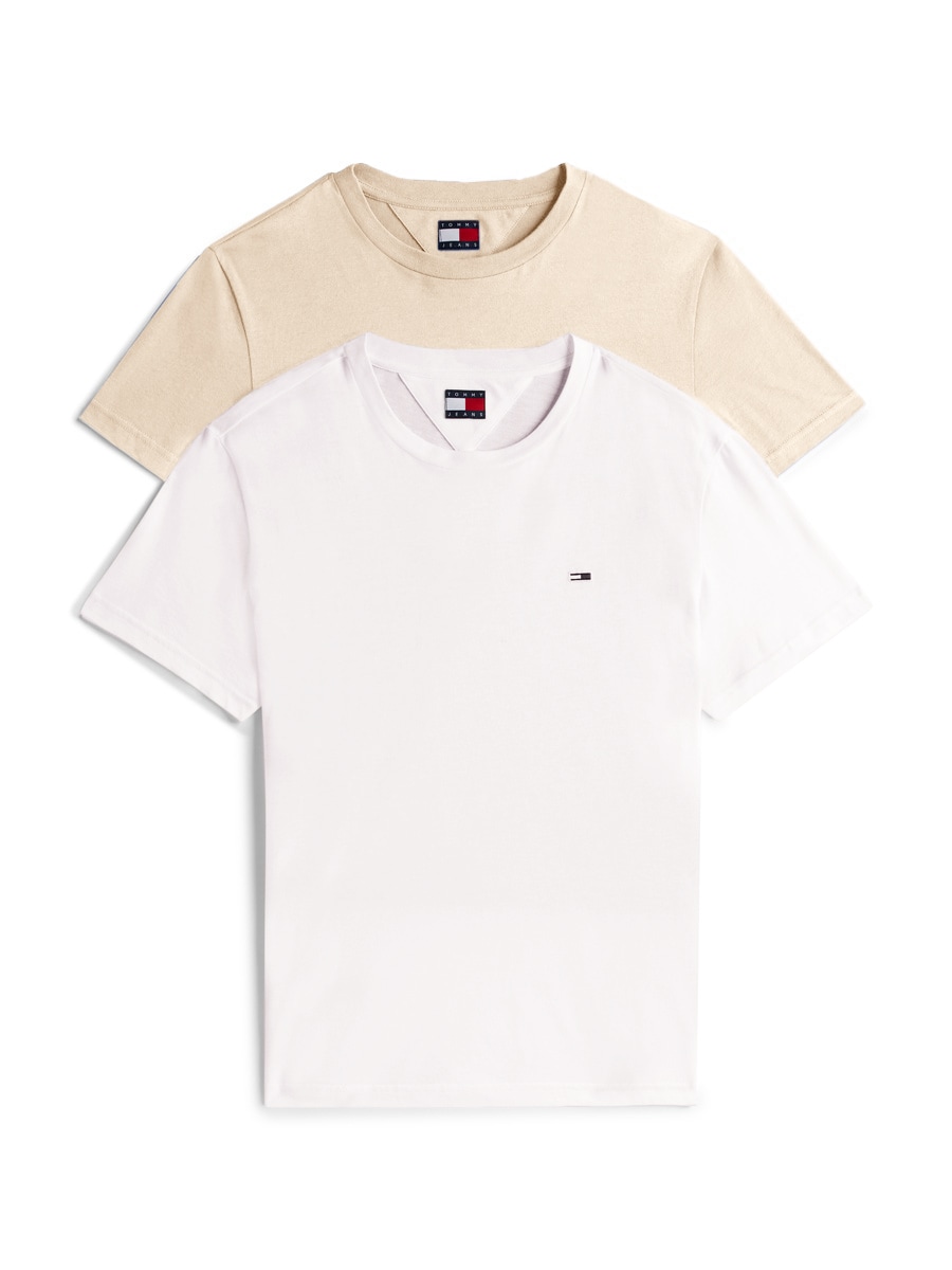 Tommy Jeans Rundhalsshirt "TJM XSLIM 2PACK JERSEY TEE EXT" Packung, 2er-Pack, Logostickerei, 2Pack