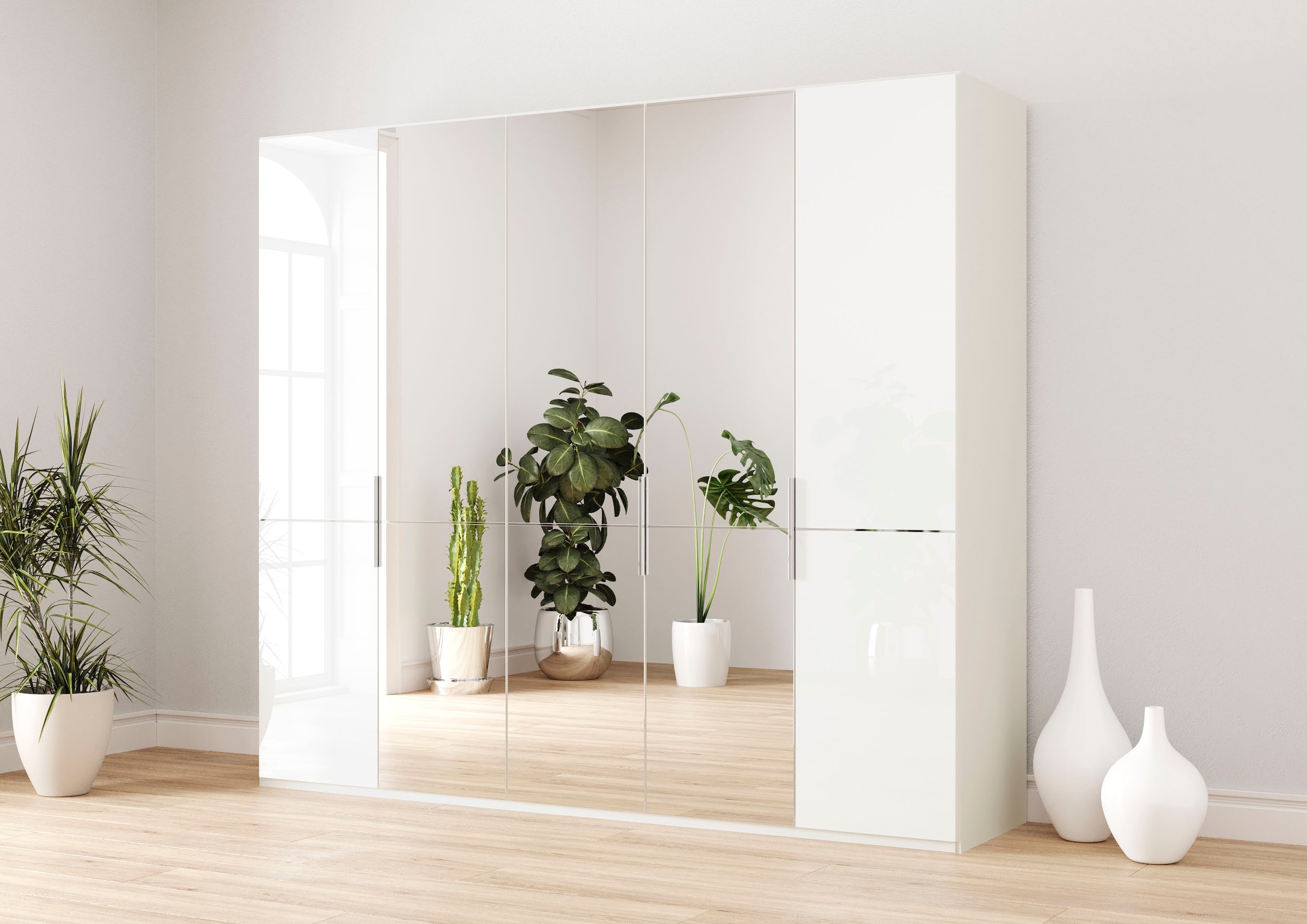 Musterring Kleiderschrank "Imola W" inkl. Einlegeböden und Kleiderstangen, mit Glas- und Spiegeltüren