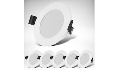 LED Einbauleuchten-Set, 6er Set, Schutzart IP44 spritzwassergeschützt, Ø 8,5 cm