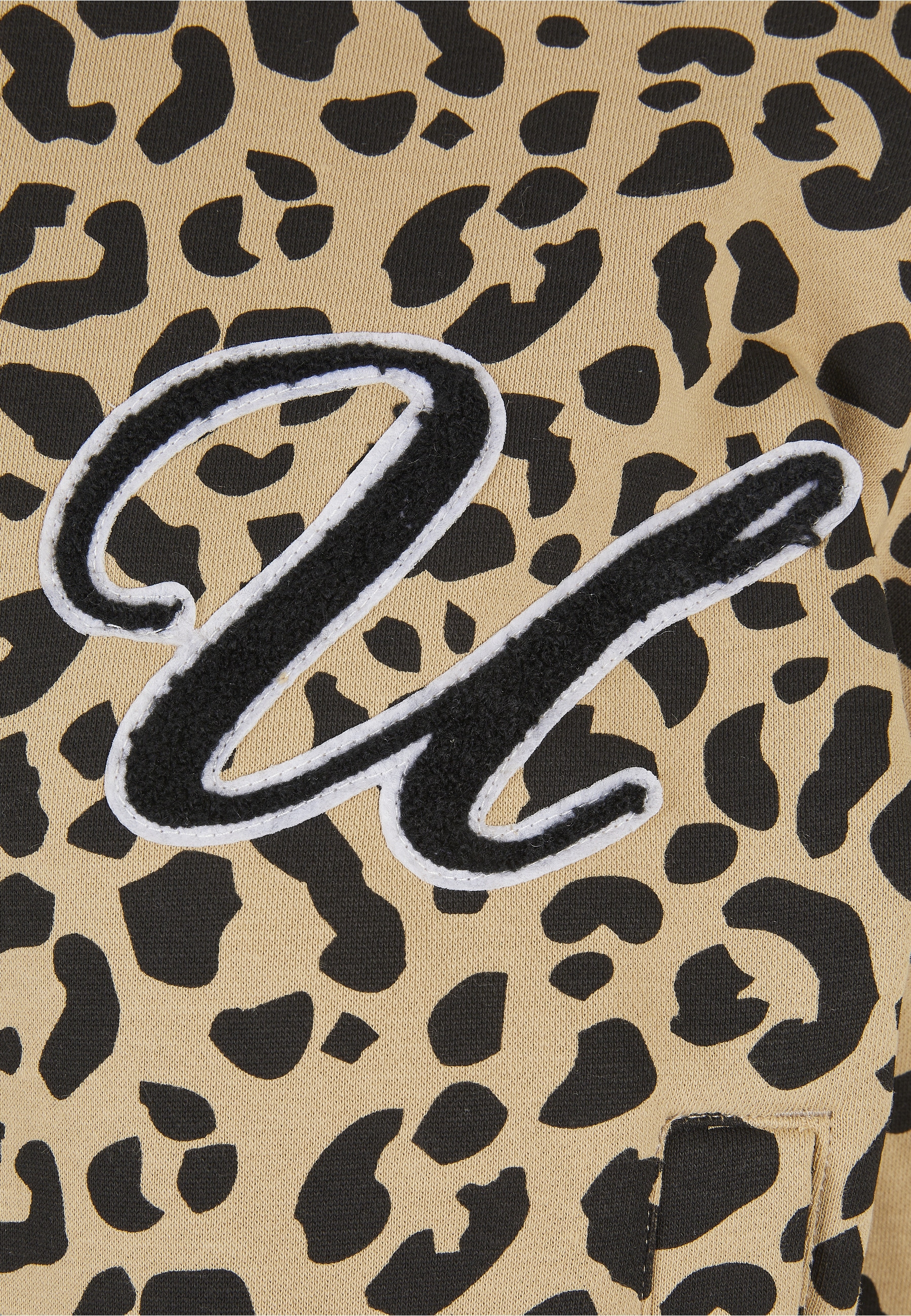 URBAN CLASSICS Strickfleecejacke »Urban Classics Damen Ladies AOP Oversized College Sweat Jacket« 1 Stk. tlg. ohne Kapuze