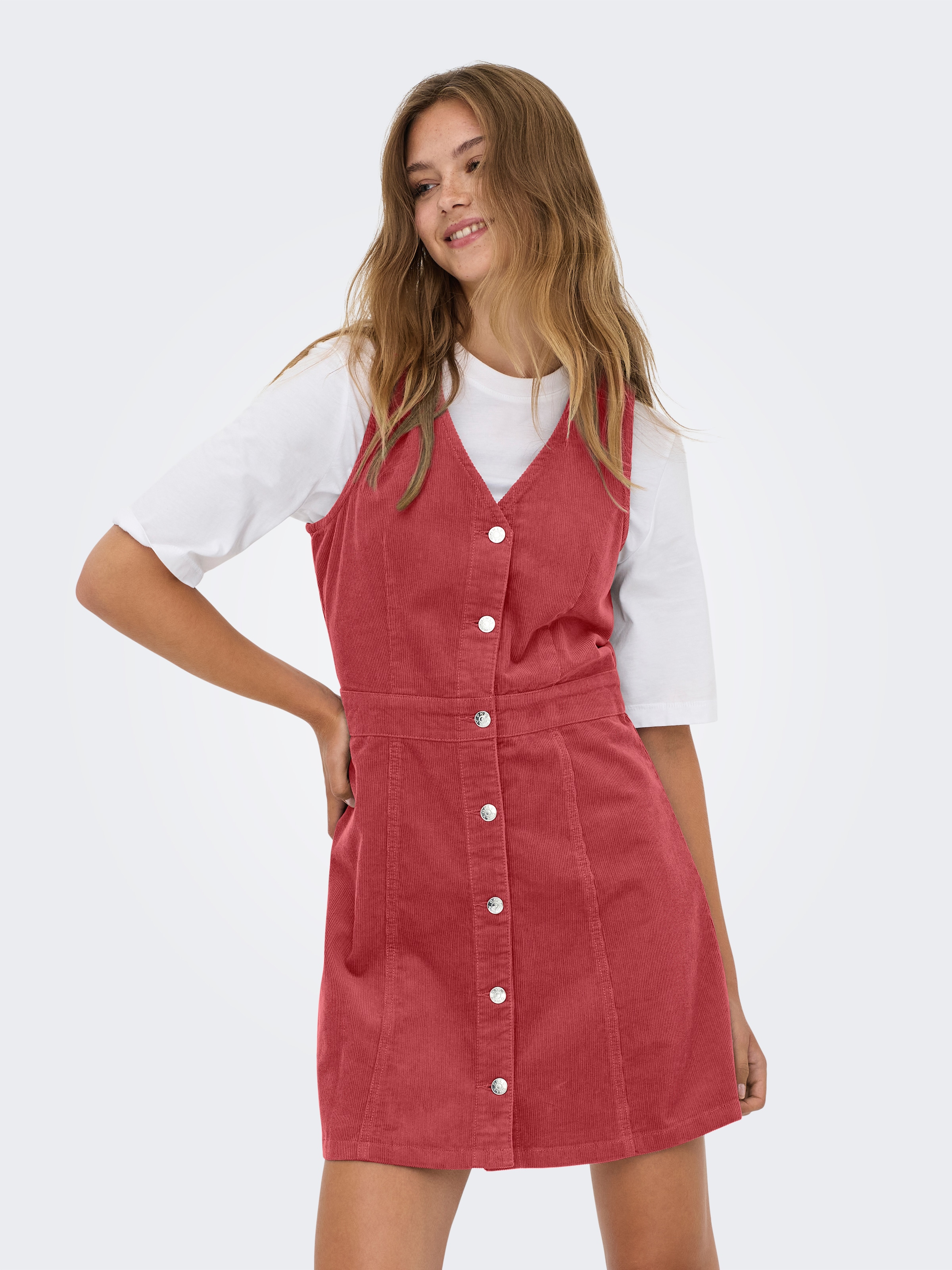 ONLY "ONLMOXIE S/L BUT CORD DRESS CC PNT" Baumwolle, regular fit