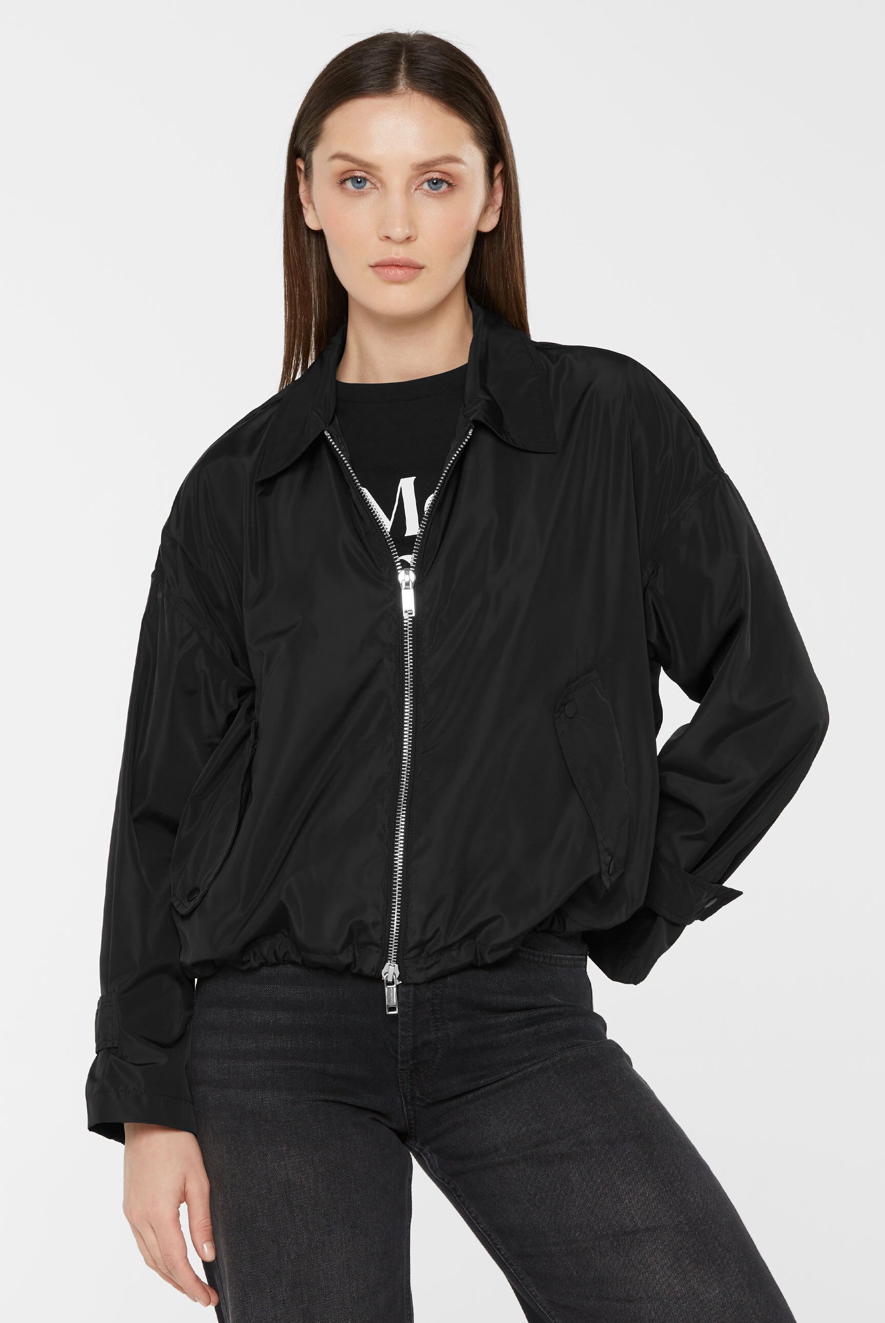 SENSES.THE LABEL Outdoorjacke, ohne Kapuze, mit verstellbarem Gummizug im Saum