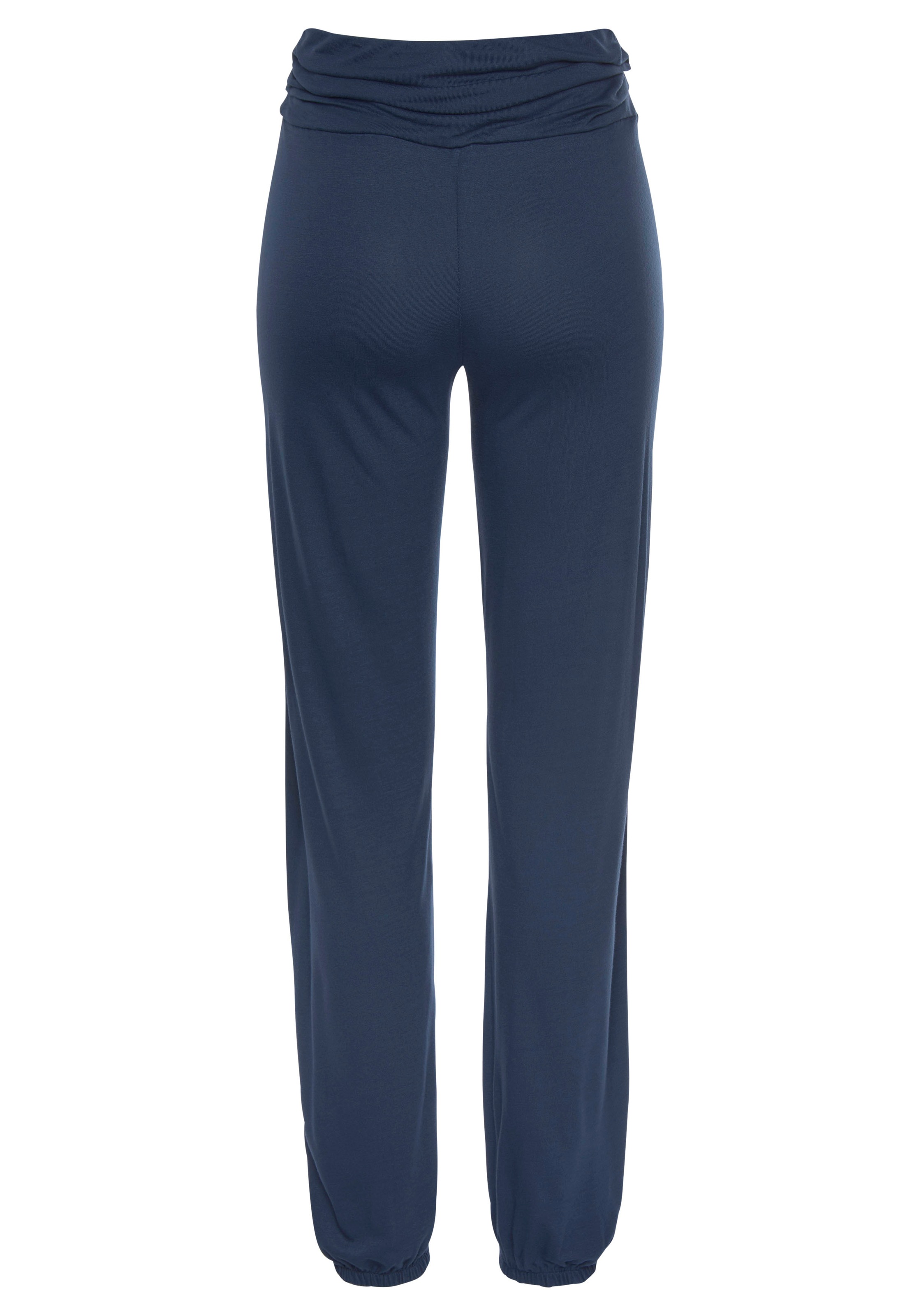 Haremshose BUFFALO, Damen, Gr. 40/42, N-Gr, blau, Web, Obermaterial: 100% Viskose, unifarben, bequem lang, Hosen Haremshose, mit gerafftem Umschlagbund 3