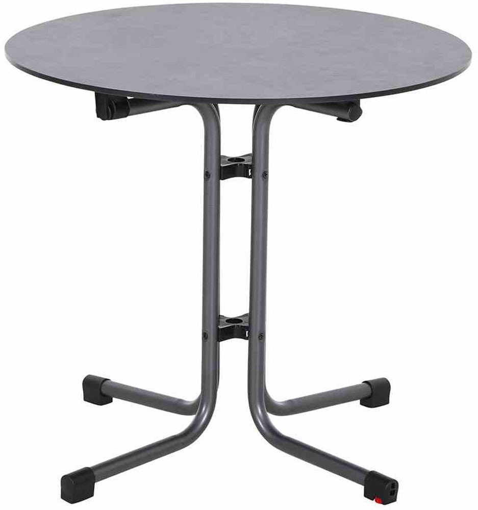 Siena Garden Gartensessel »Square Sessel mustard 4er Set mit Tisch« Set, 4 Stk. tlg. 4 x Stapelsessel + Tisch Sola Ø 80 cm