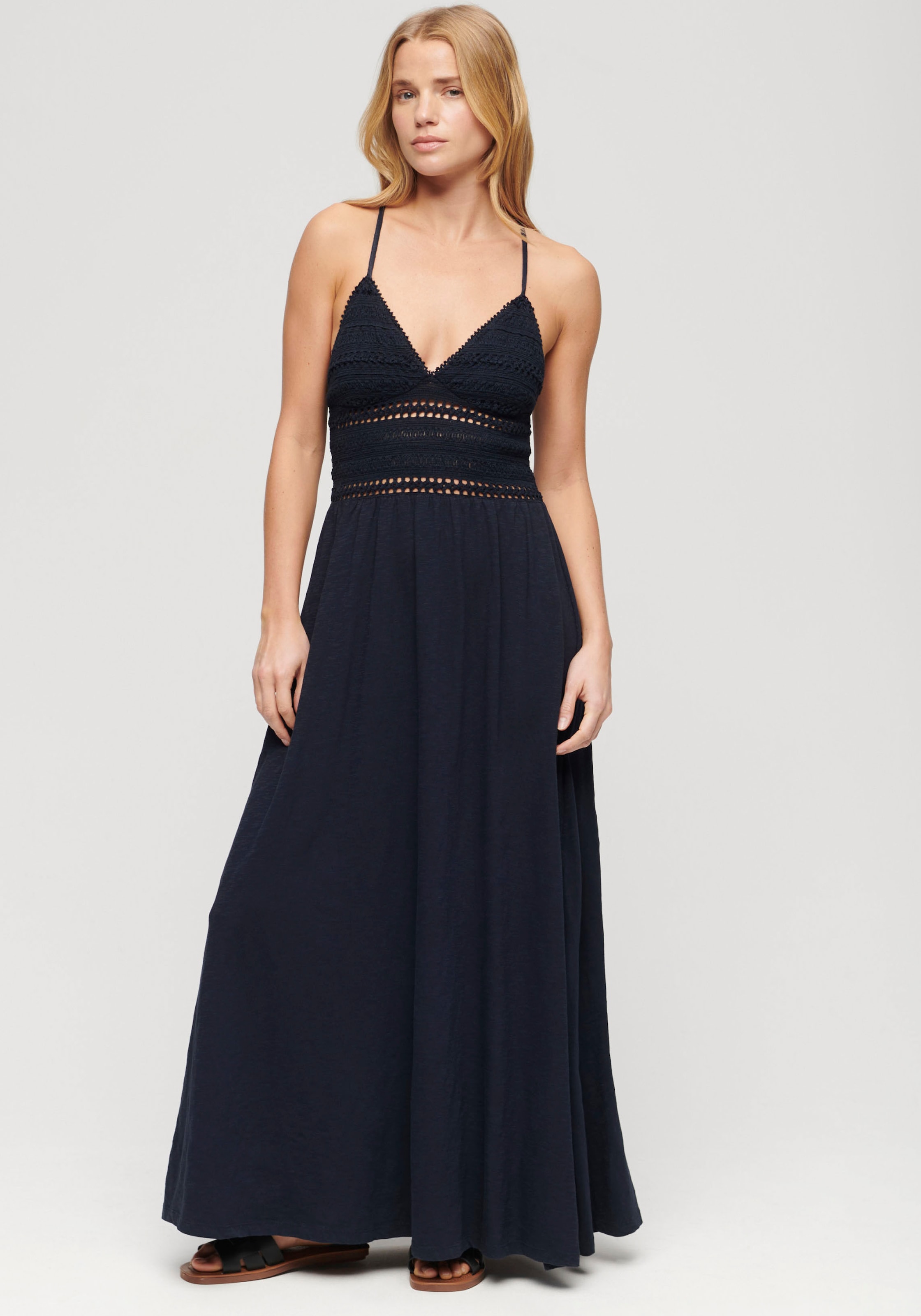 Superdry Jerseykleid »JERSEY LACE MAXI DRESS«