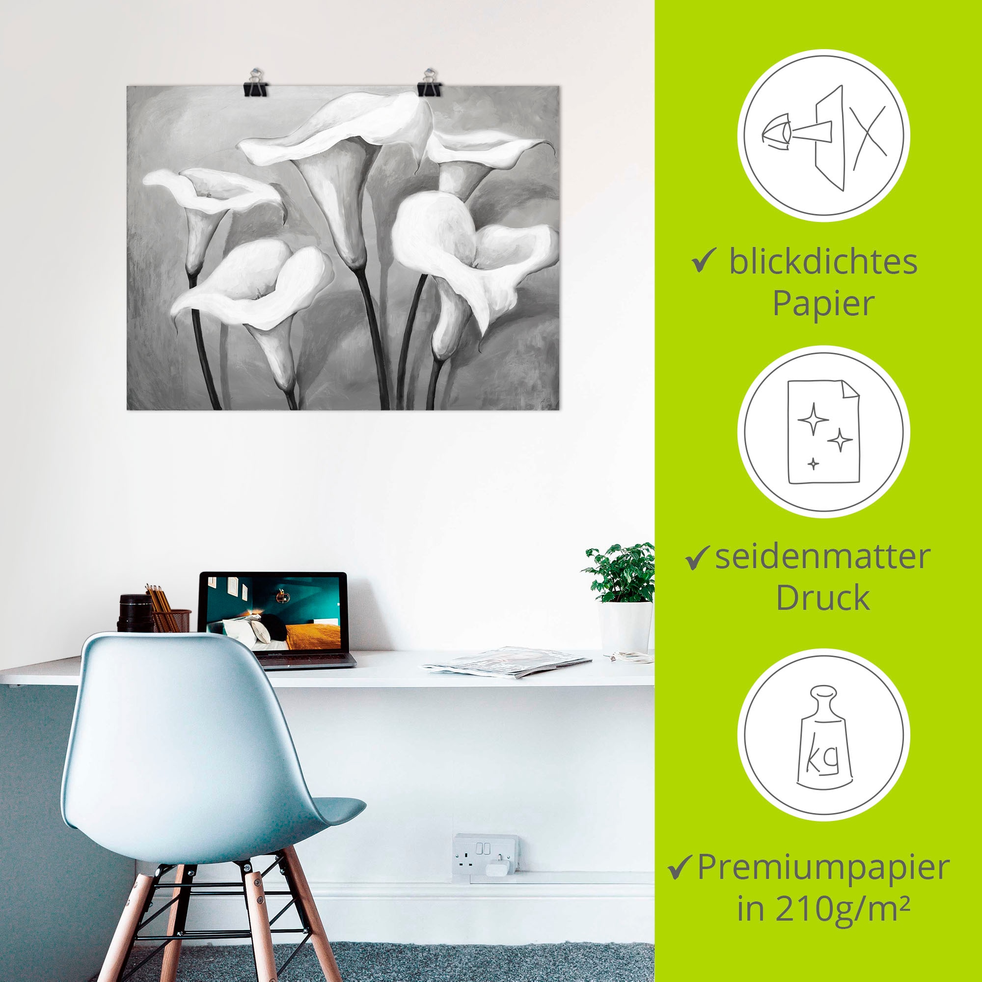 Artland Poster »Callas II« Blumen 1 Stk. tlg. als Leinwandbild, Poster in verschied. Größen