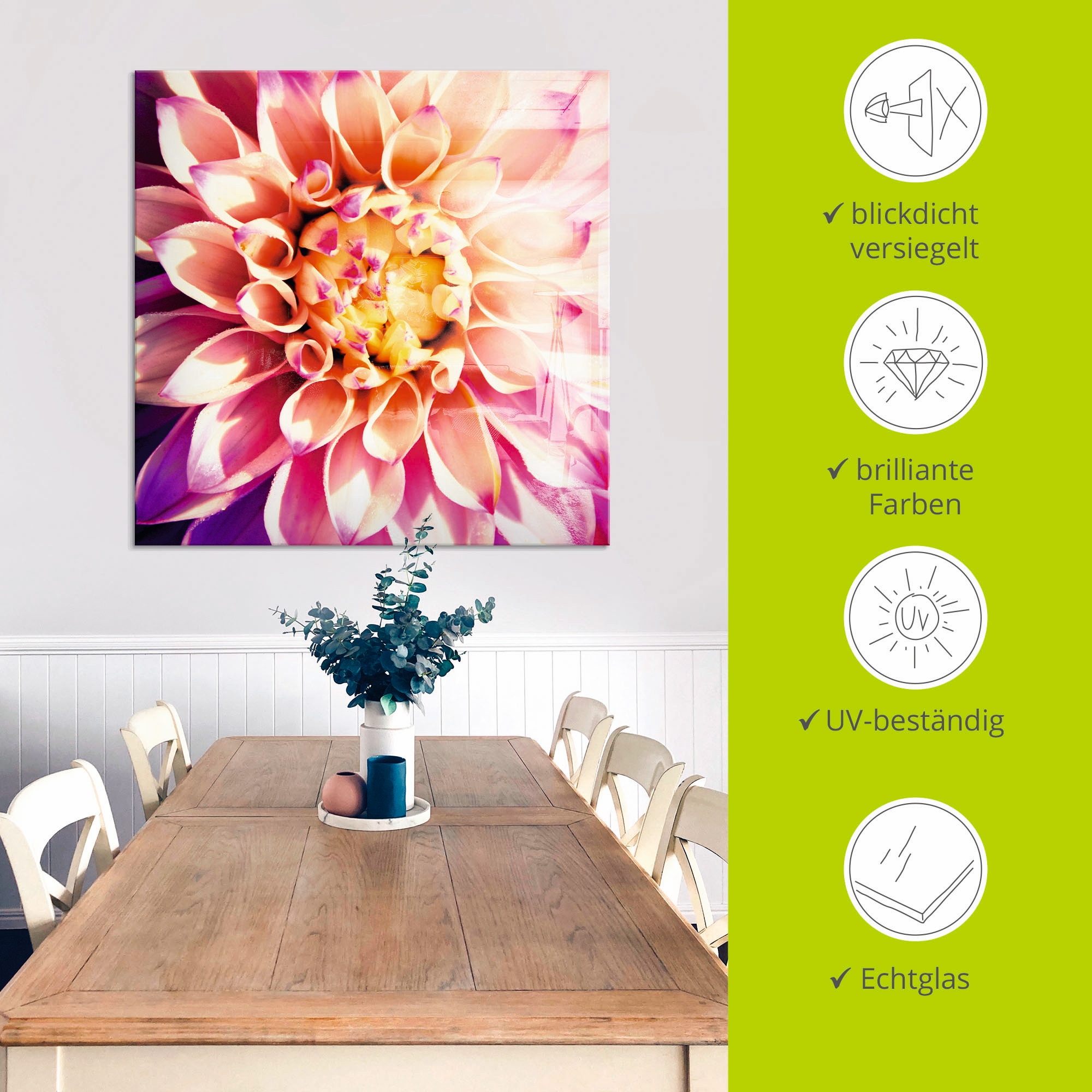Artland Glasbild »Dahlie«, Blumen, (1 St.), in verschiedenen Größen