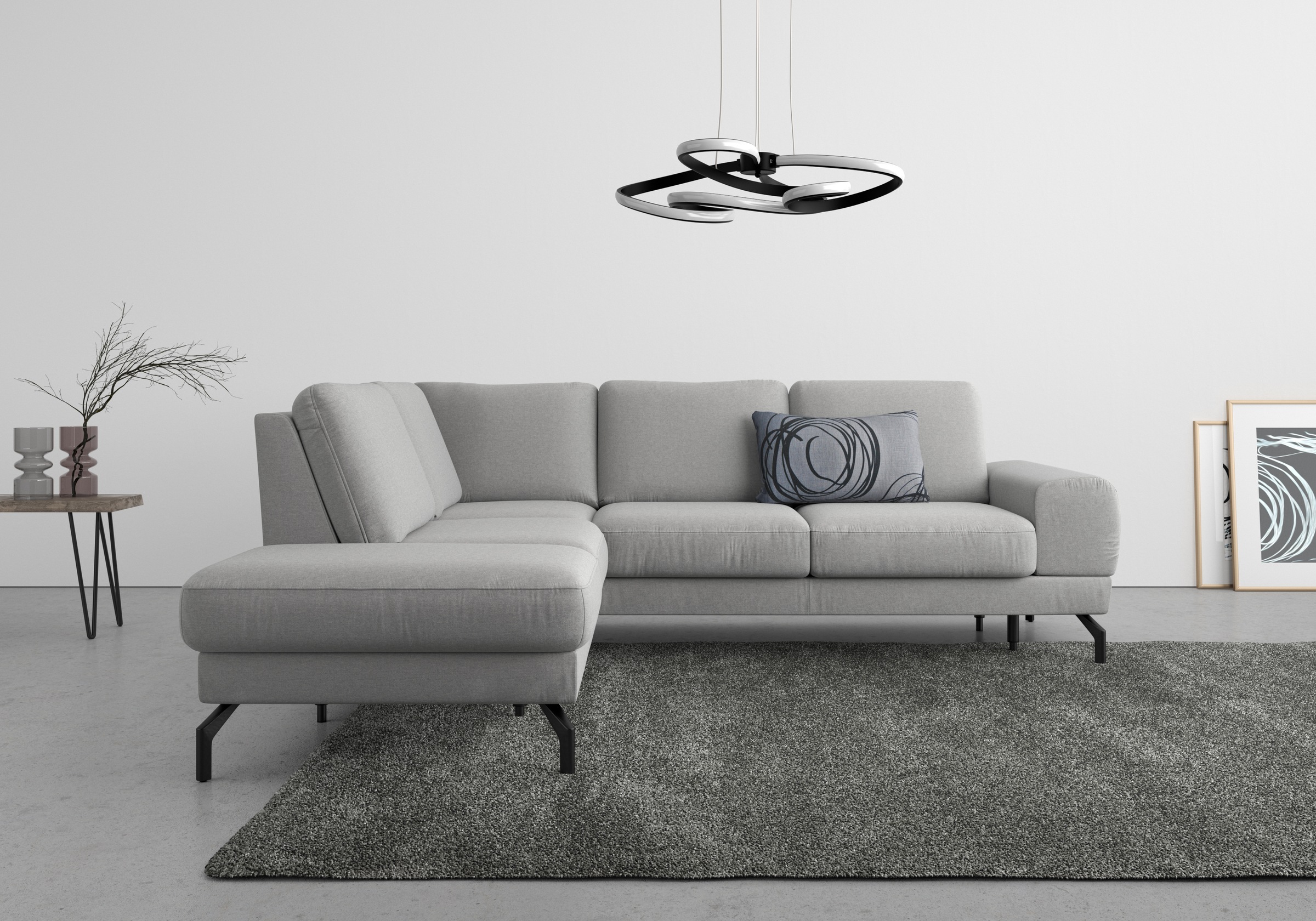 Thumbnail - sit&more Ecksofa "Cinturo L-Form" inklusive Sitztiefenverstellung und Federkern, Sitzhöhe 48 cm